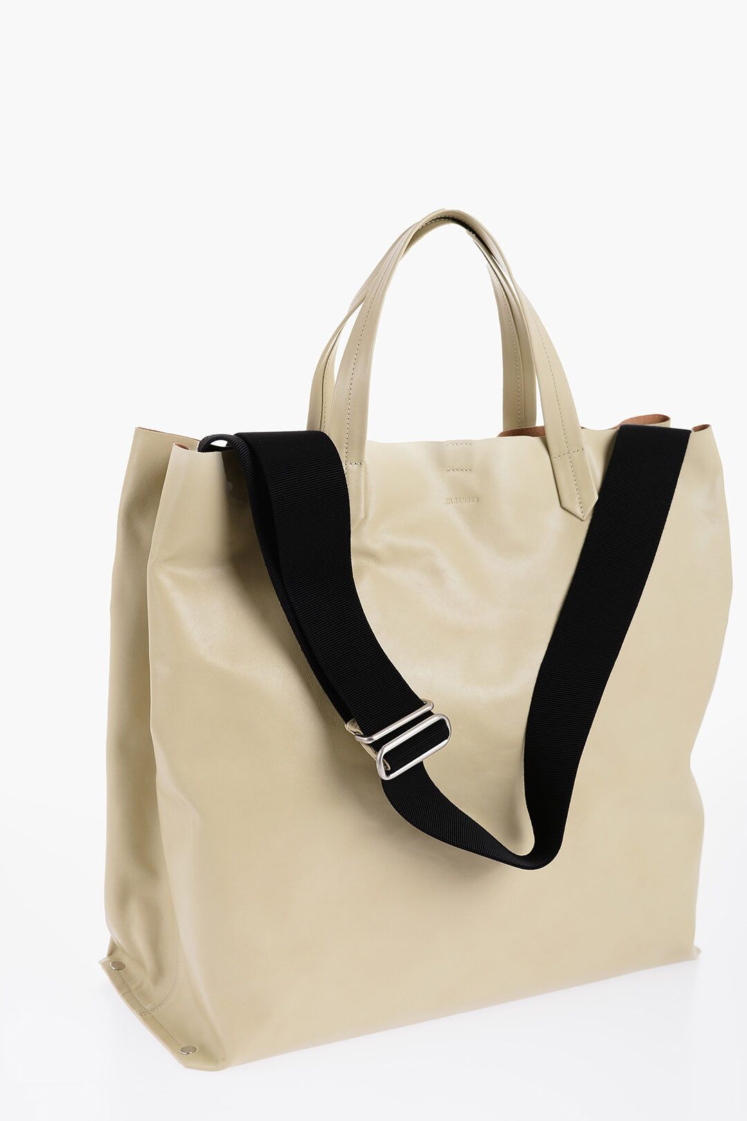 Jil Sander og1mm0625 Size: OS / Leather Tape Shopping Bag in Beige Size ONE SIZE - 4 Thumbnail