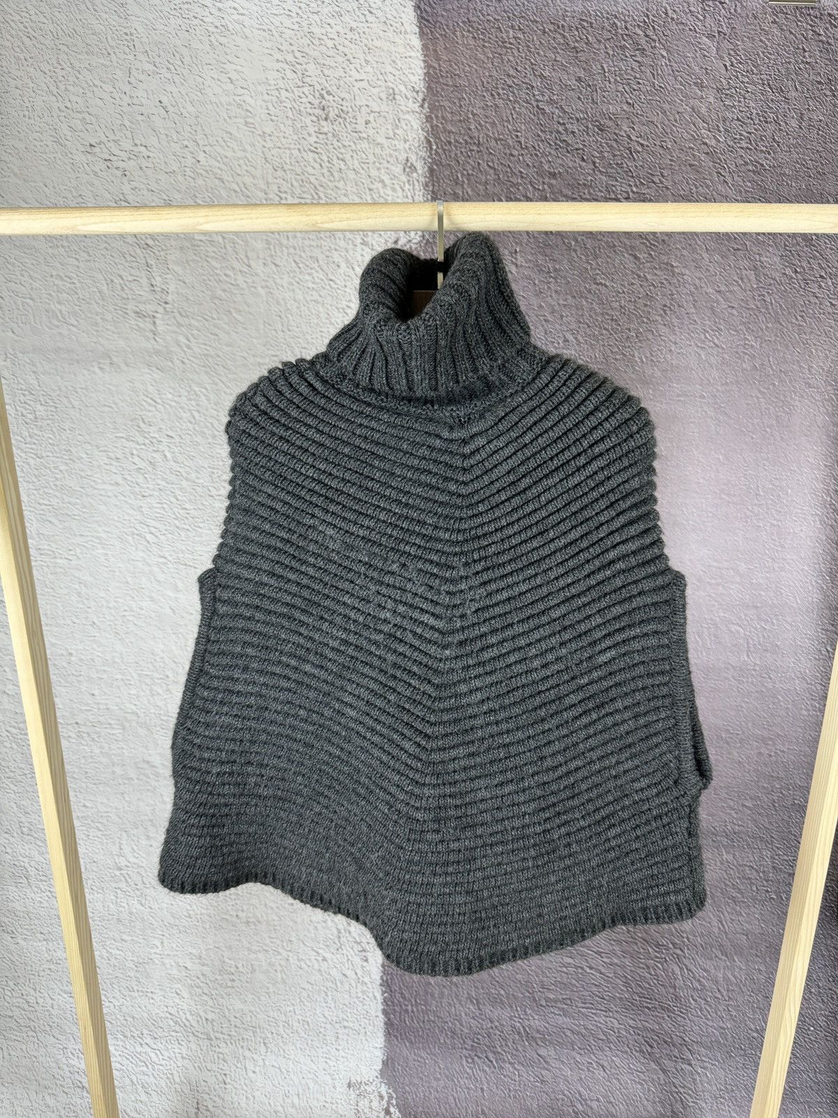 Diesel Diesel avant garde vintage grey turtleneck poncho sweater Size S / US 4 / IT 40 - 1 Thumbnail
