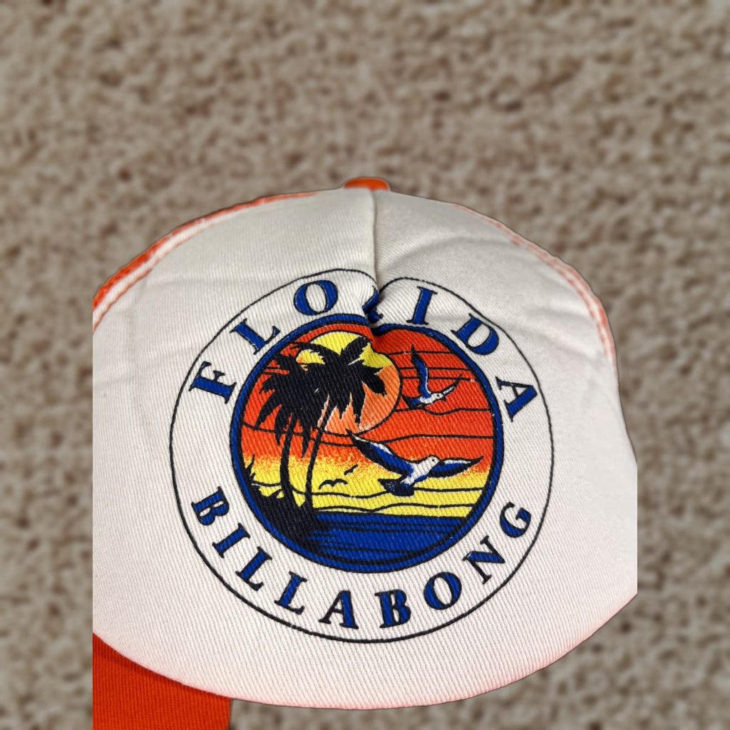 Billabong Billabong Hat Cap Snap Back Adult One Size Orange White Trucker Florida Beach Size ONE SIZE - 1 Thumbnail