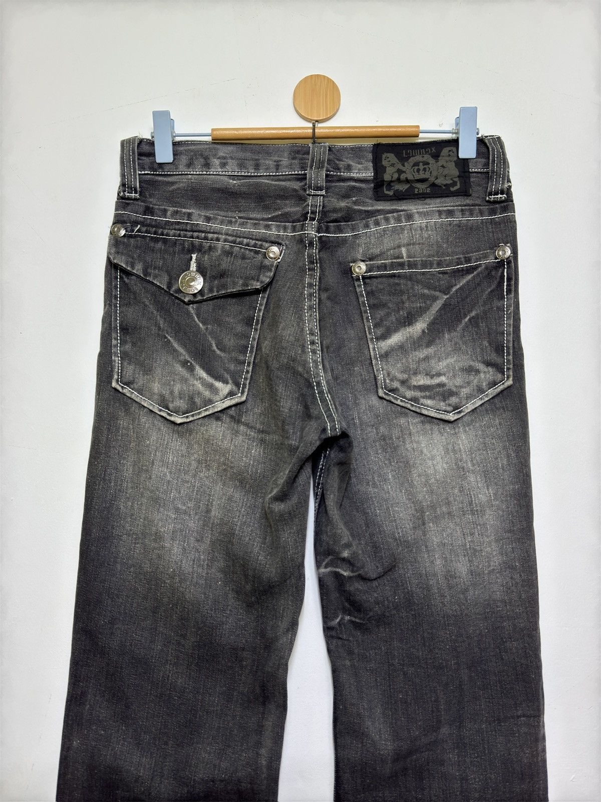Hysteric Glamour Lowbox Black Acid Wash Claw Mark Denim Vintage Y2K Jeans Size US 29 - 8 Thumbnail