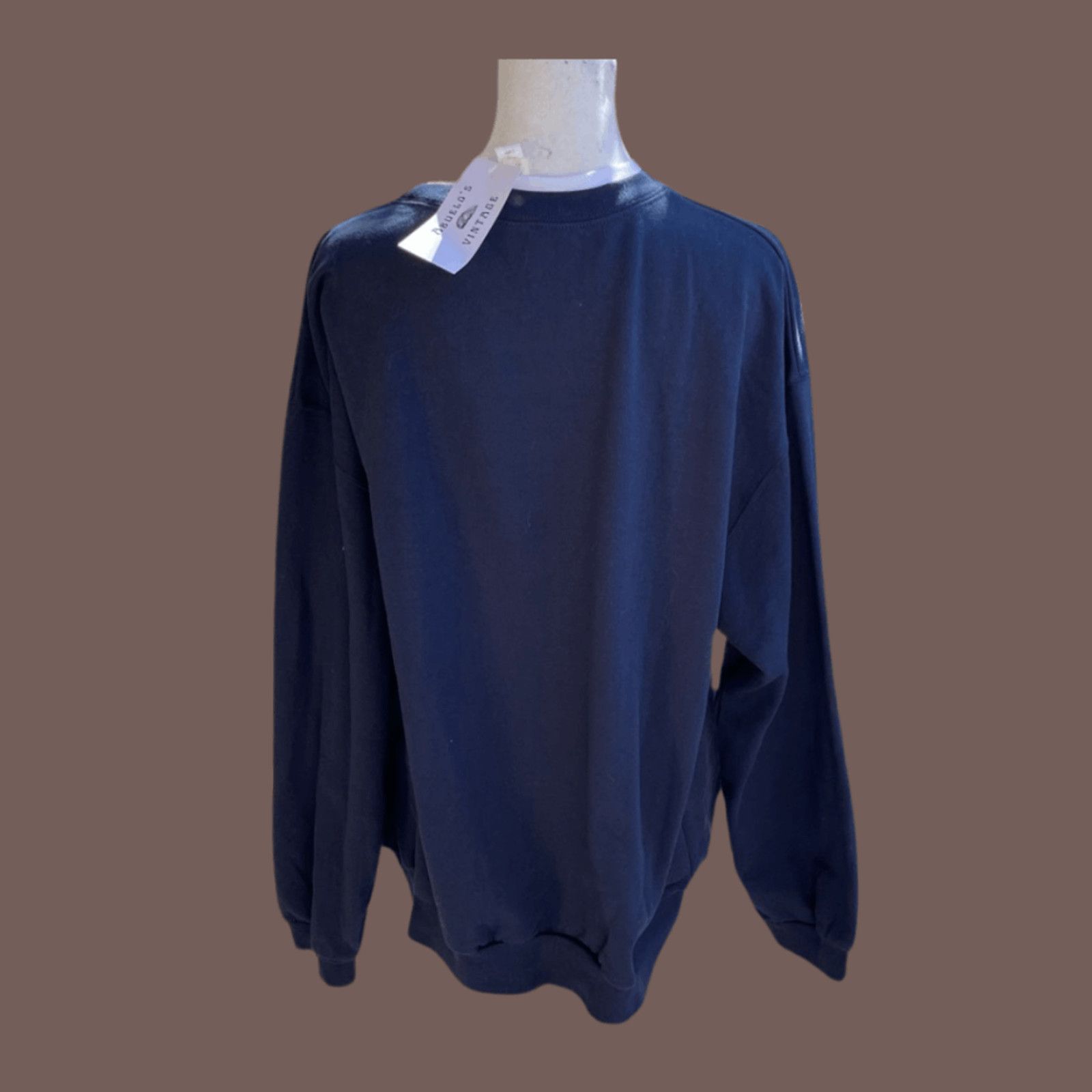 Vintage VTG Winter Sweater | Morning Sun Navy Rhinestone Grannycore Size L / US 10 / IT 46 - 3 Thumbnail