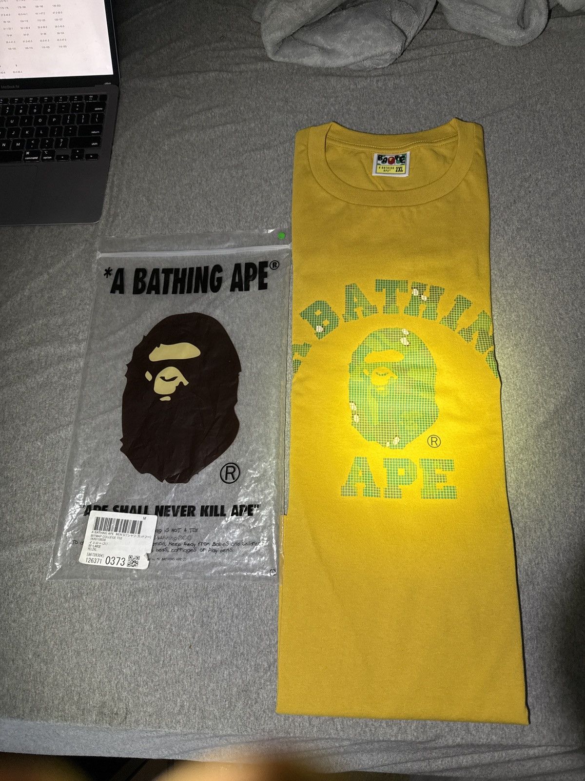 Bape A Bathing Ape Men’s Bitmap College Tee Size US XXL / EU 58 / 5 - 1 Thumbnail