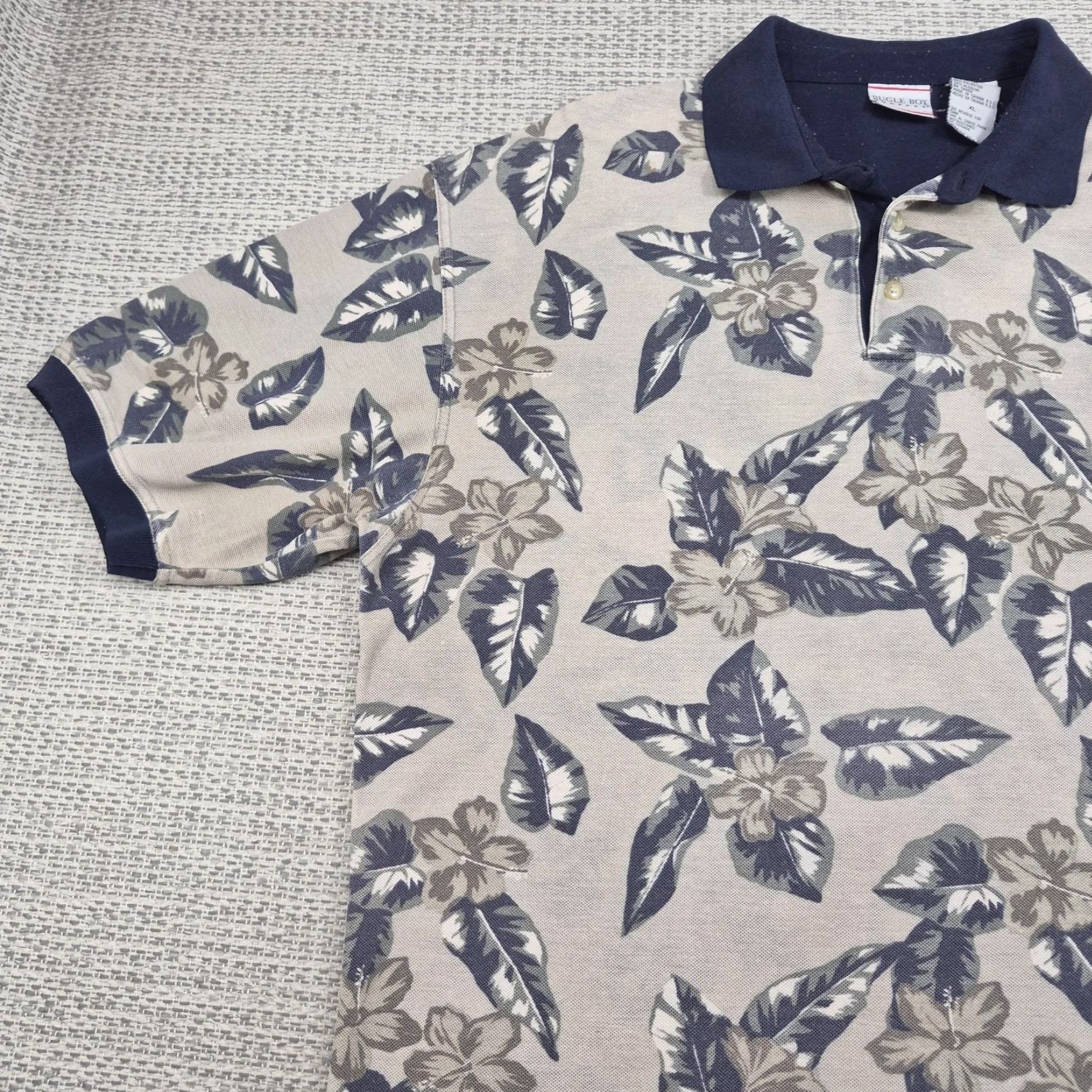 Bugle Boy VINTAGE Bugle Boy Polo Shirt Mens XL Beige Floral Hawaiian Tropical 90s Shirt Polo Mens XL Beige Floral Hawaiian 90s Size US XL / EU 56 / 4 - 3 Thumbnail