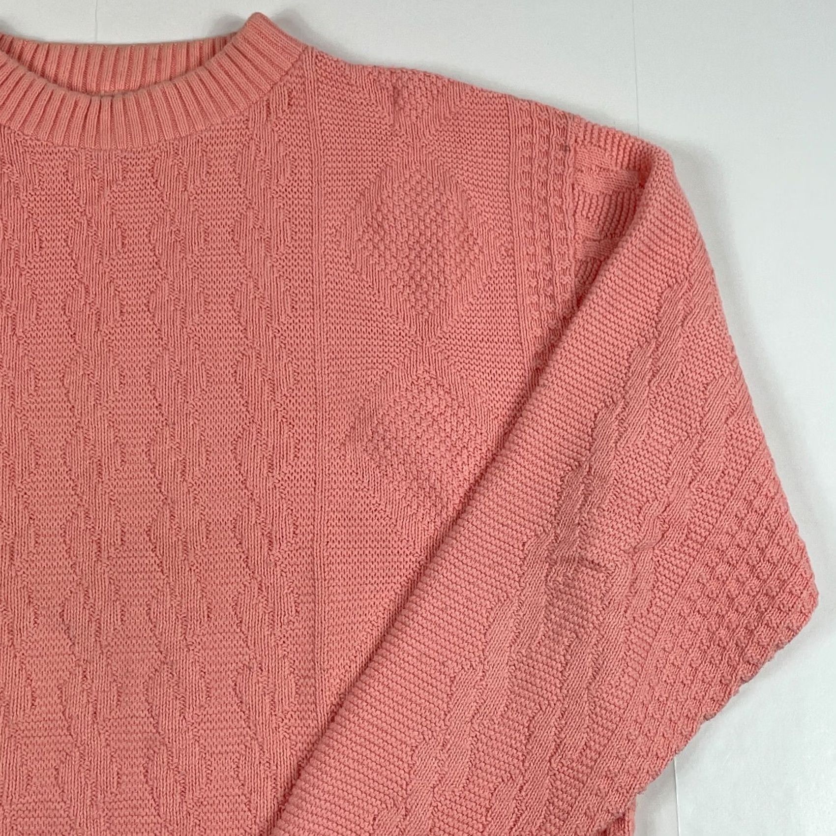 Vintage VINTAGE Victoria Dry Good Sweater Womens XL Pink Goods Women Extra Large Cable Knit Made USA Size XL / US 12-14 / IT 48-50 - 3 Thumbnail