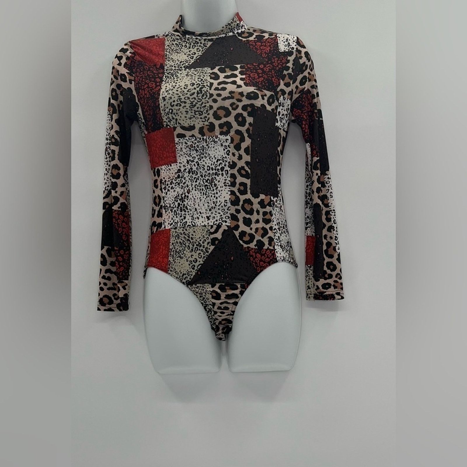 Boohoo BOOHOO Women's Multicolored Animal Print Polyester Bodysuit Size S / US 4 / IT 40 - 2 Thumbnail