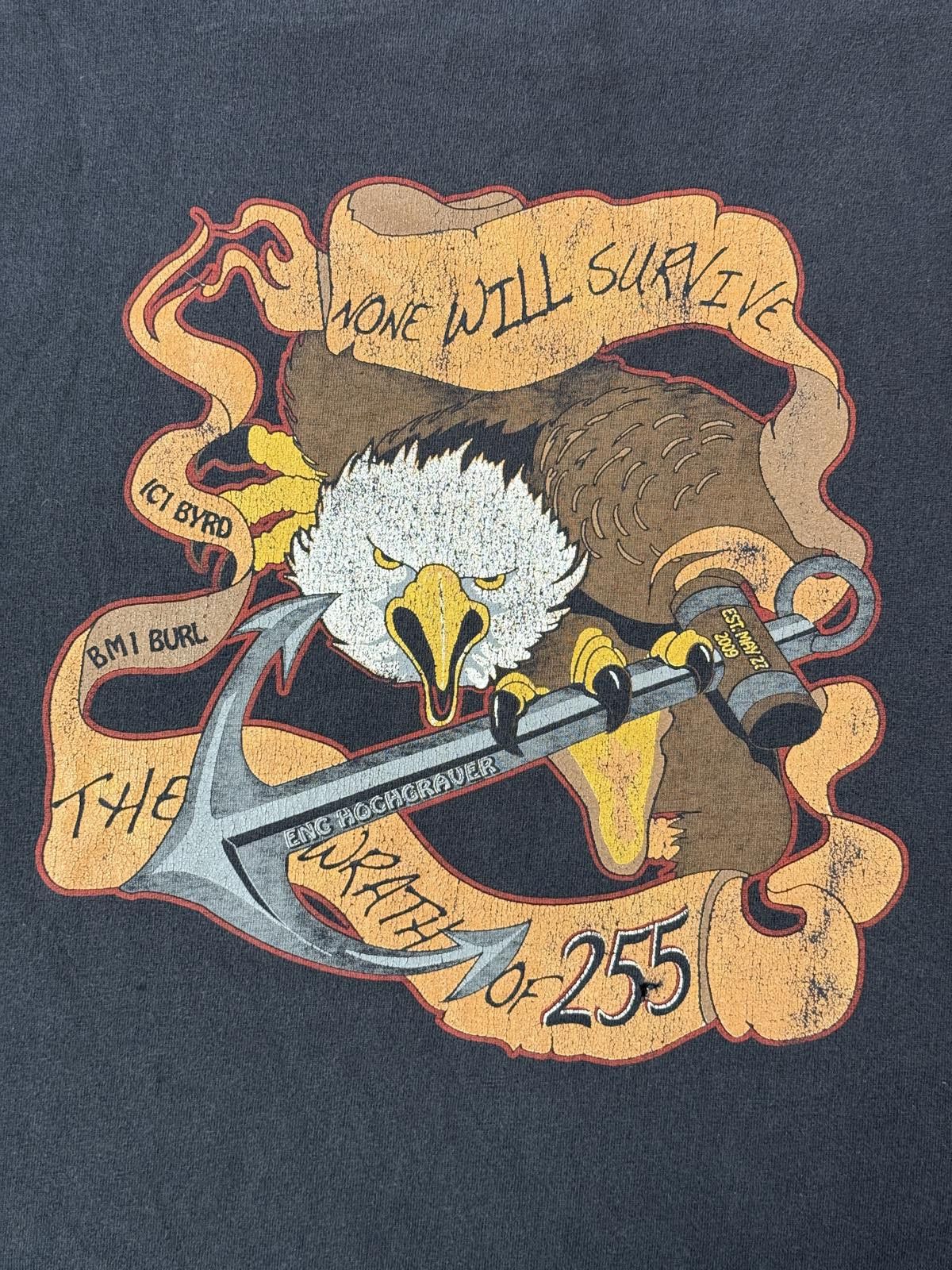 Hanes Faded US Navy T-shirt None Will Survive Wrath of 255 Tee XL Size US XL / EU 56 / 4 - 6 Thumbnail
