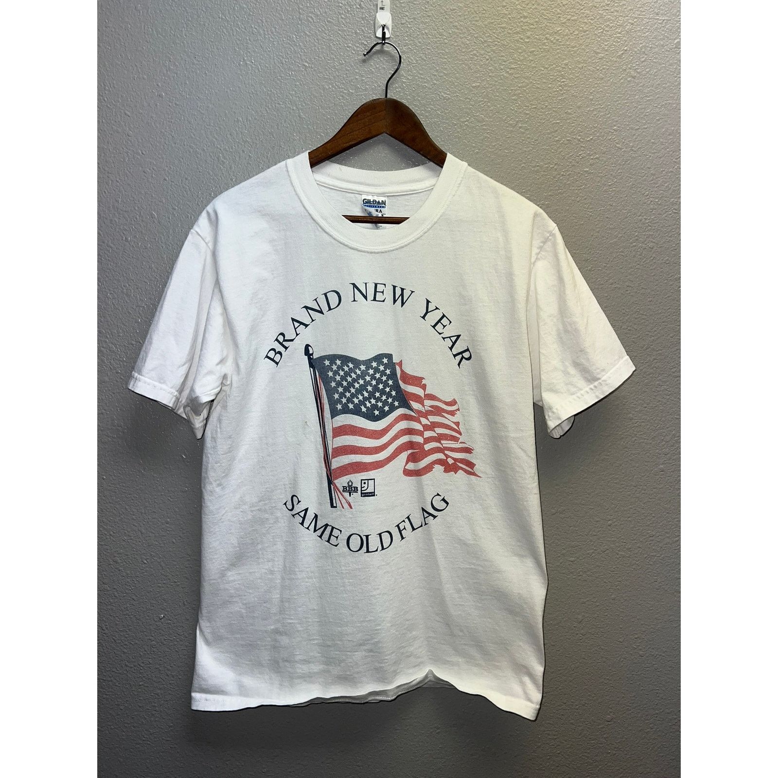 Gildan Vintage America Shirt American Flag Brand New Year Medium Size US M / EU 48-50 / 2 - 1 Thumbnail