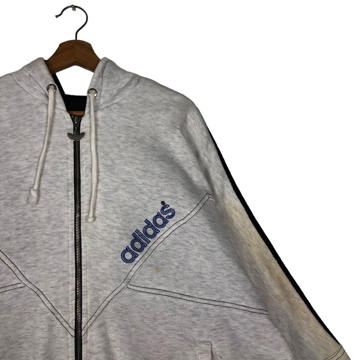 Adidas 🔥90’s Vintage Adidas Hoodie Big Logo Spell Out Size US XL / EU 56 / 4 - 6 Thumbnail