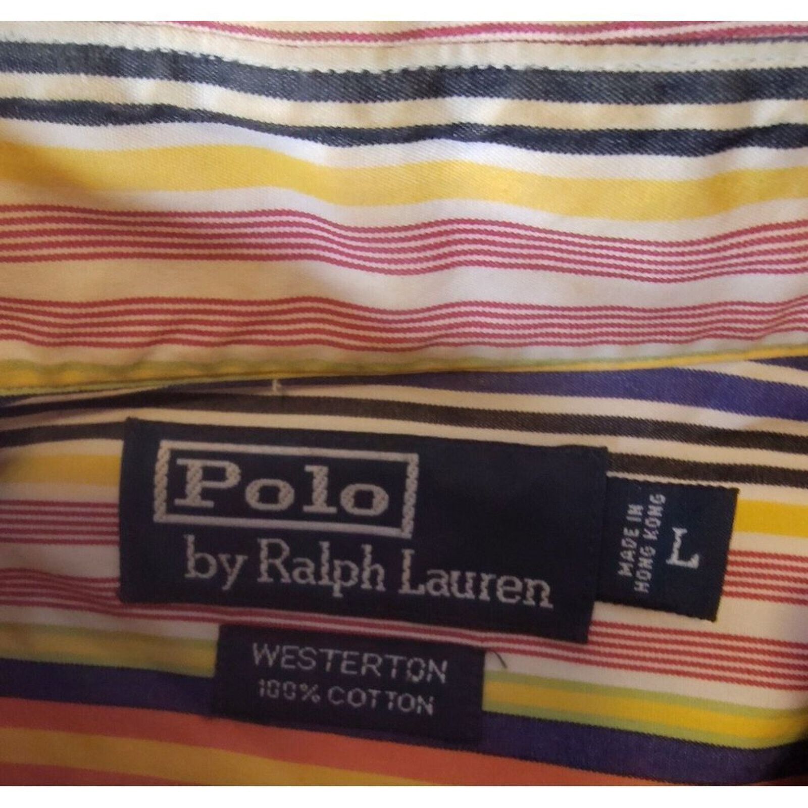 Polo Ralph Lauren VTG 90s Polo Ralph Lauren Men's Colorblock Striped Large Size US L / EU 52-54 / 3 - 14 Thumbnail