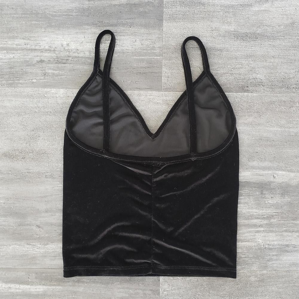 Designer Black Velvet Melville Cropped Cami Size ONE SIZE - 2 Thumbnail