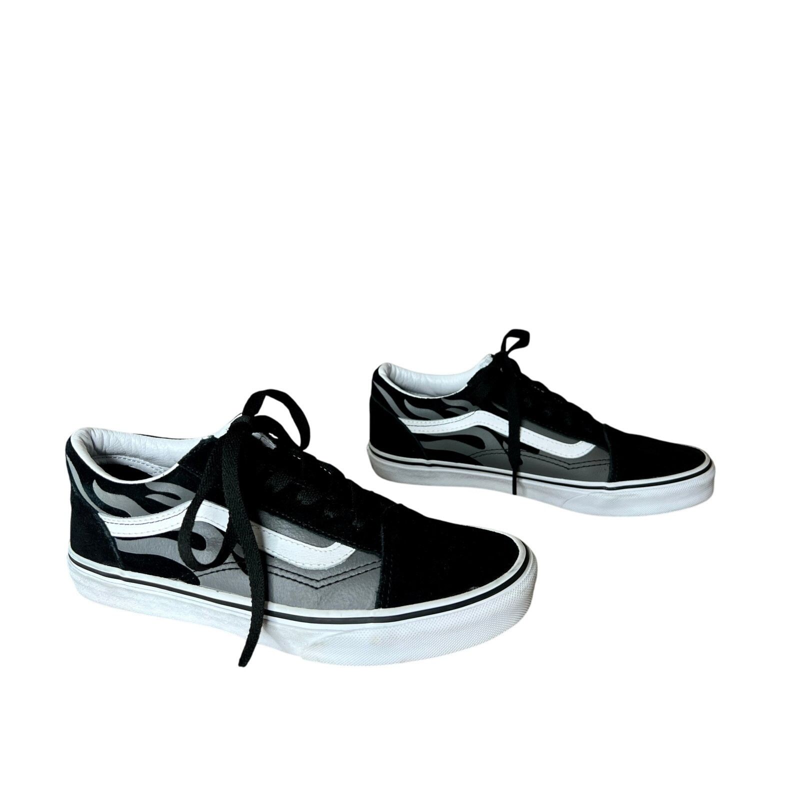 Vans Vans Junior Old Skool Flame Skate Black Shoes Sneakers M6/W8 Size US 6 / EU 39 - 1 Thumbnail