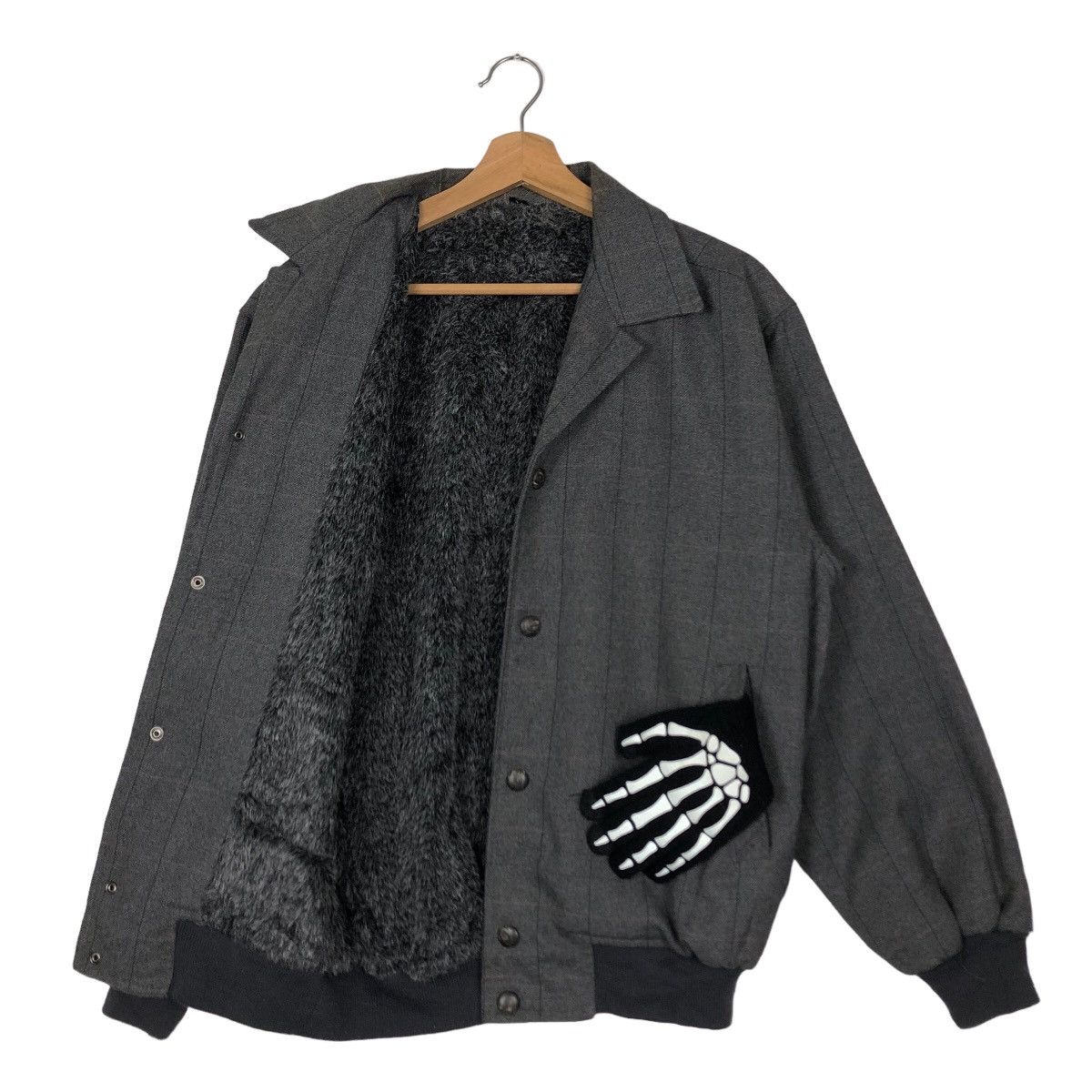 Hysteric Glamour 🔥90’s Striped Bomber Jacket Japan Made Mink Fur Lining Size US L / EU 52-54 / 3 - 9 Thumbnail