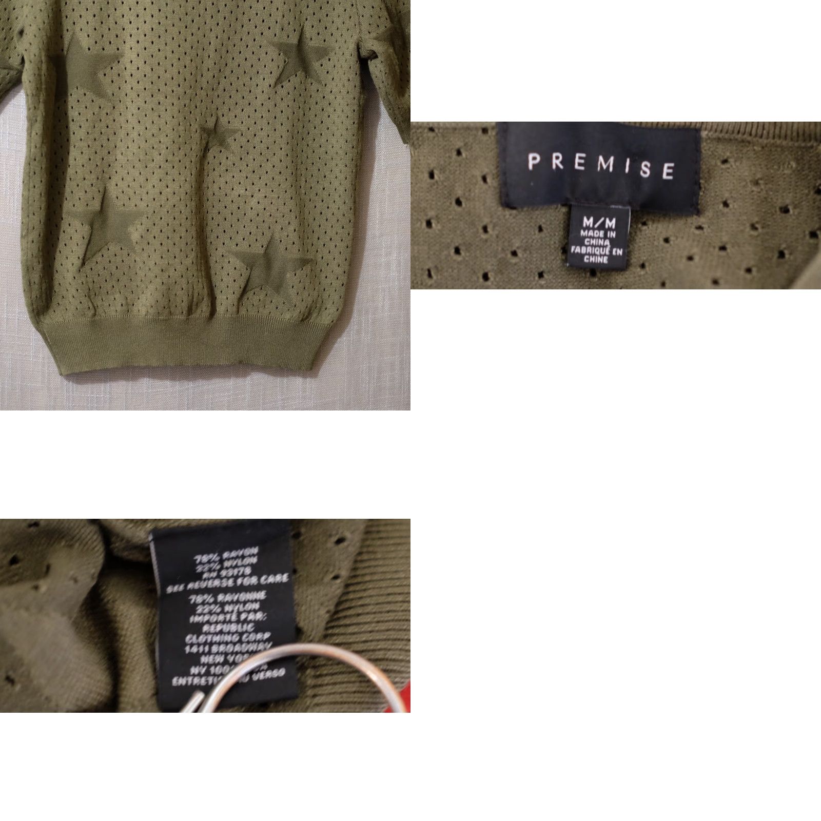 Vintage Premise Green Sweater Short Sleeve Open Knit Pullover Women’s M #A1-76 Size M / US 6-8 / IT 42-44 - 8 Thumbnail