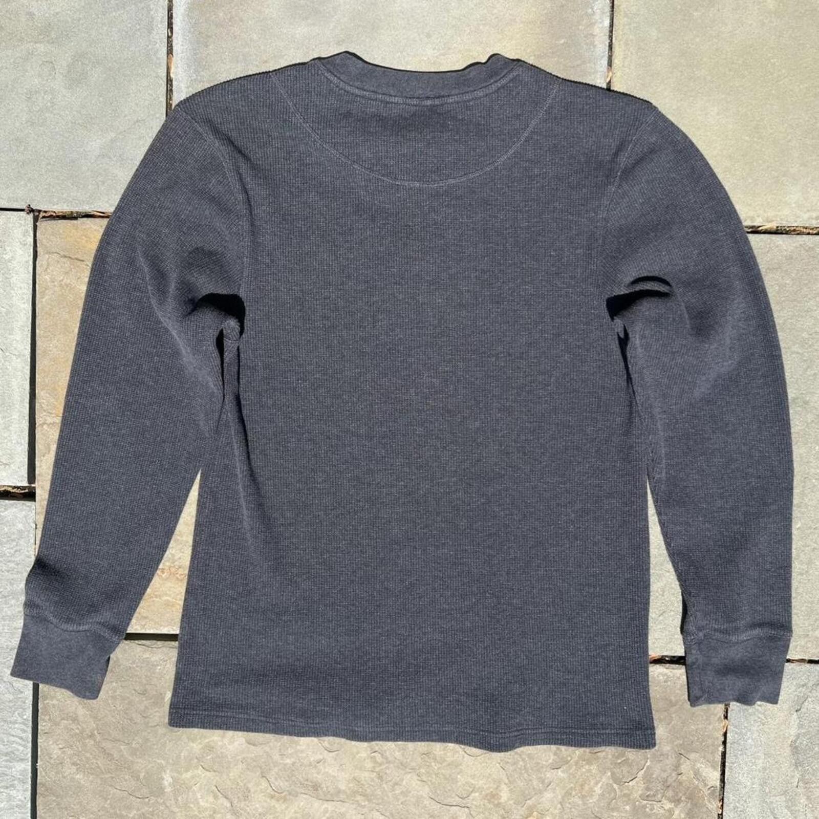 Jockey Neo Vintage Y2K Dark Grey Heather Waffle Knit Thermal Henley Size US M / EU 48-50 / 2 - 4 Thumbnail