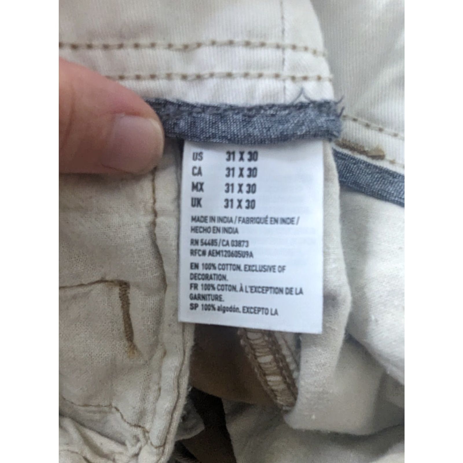American Eagle Outfitters American Eagle Khaki Chino Pants Relaxed Straight Beige Mens 31 x 30 P3M Size US 31 - 5 Thumbnail