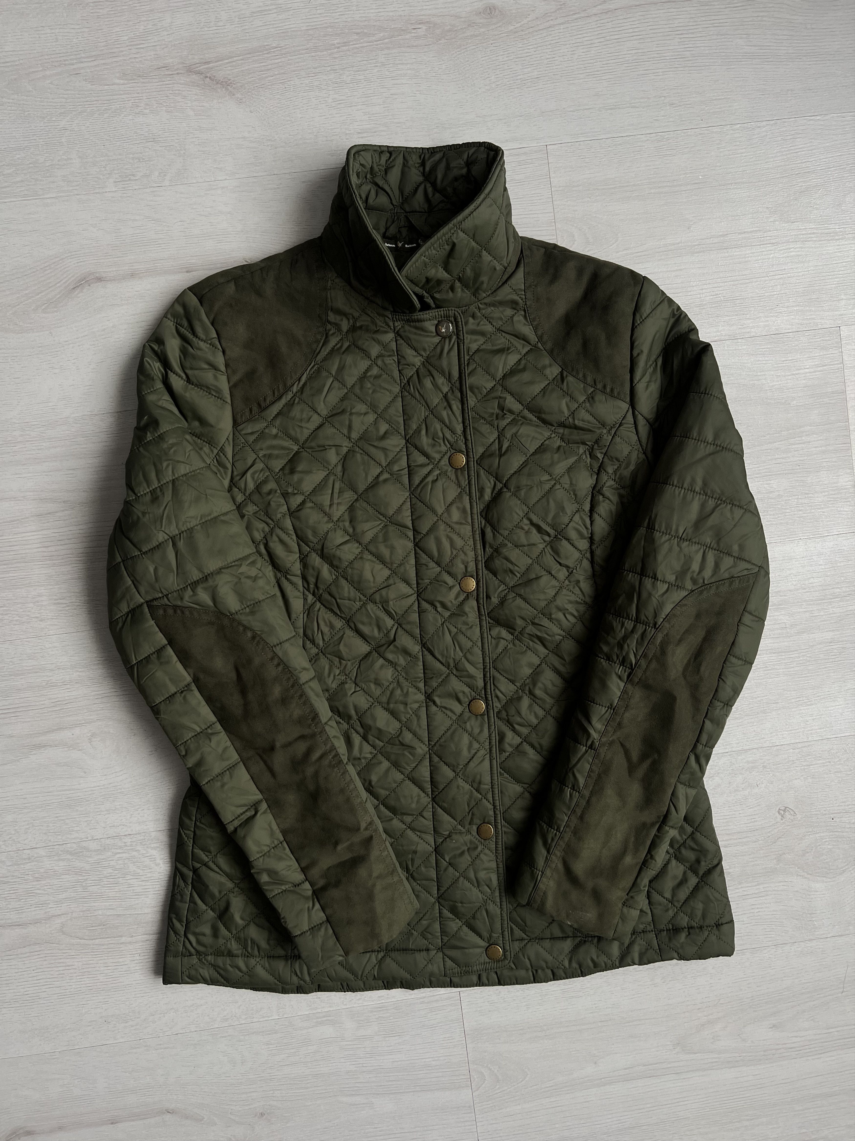 image of Barbour Quail-Ladies Quilted Jacket-Olive in Burgundy, Women's (Size Medium)