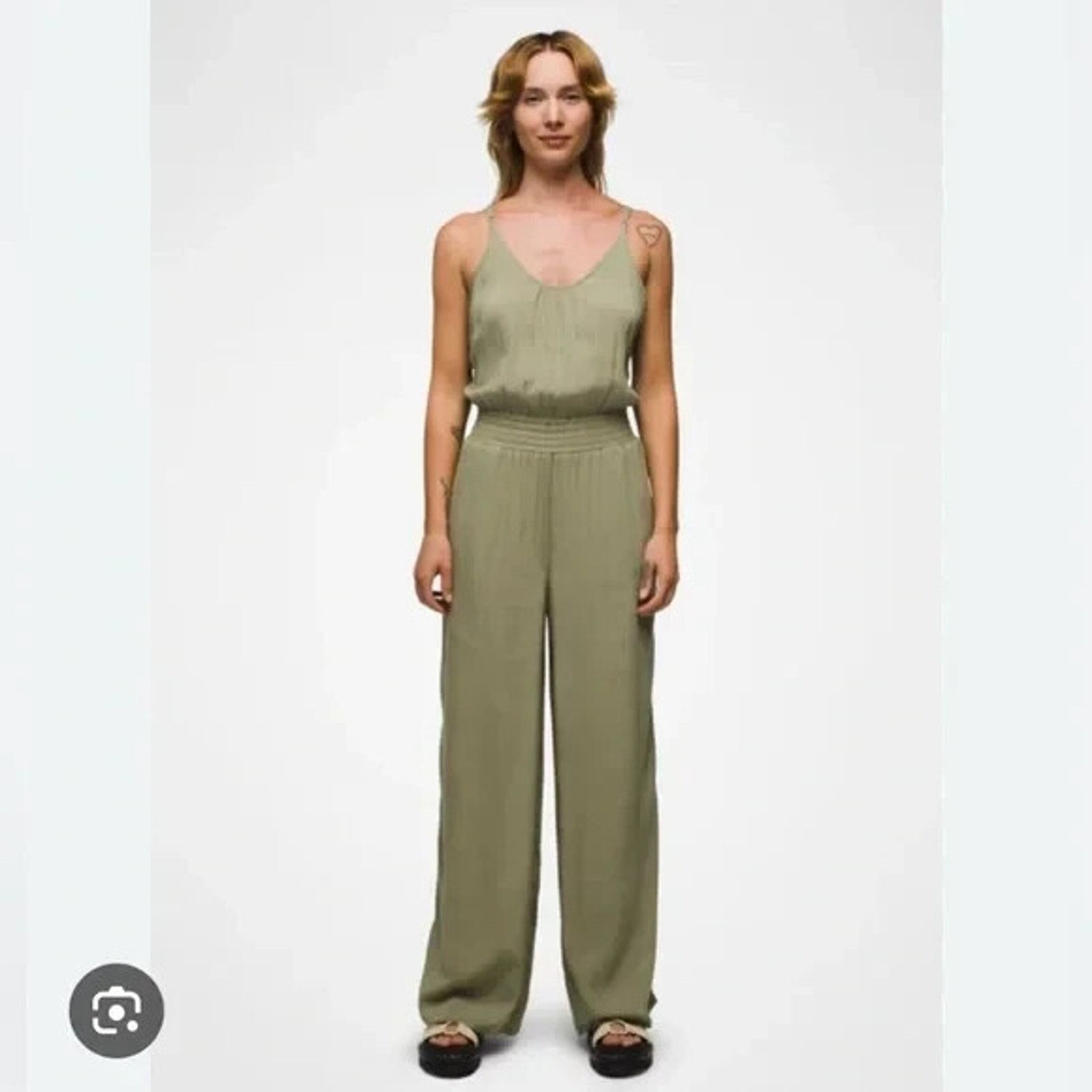 Prana prAna Fernie Wide Leg Jumpsuit Womens S Sweet Agave Light Size 27" / US 4 / IT 40 - 1 Thumbnail