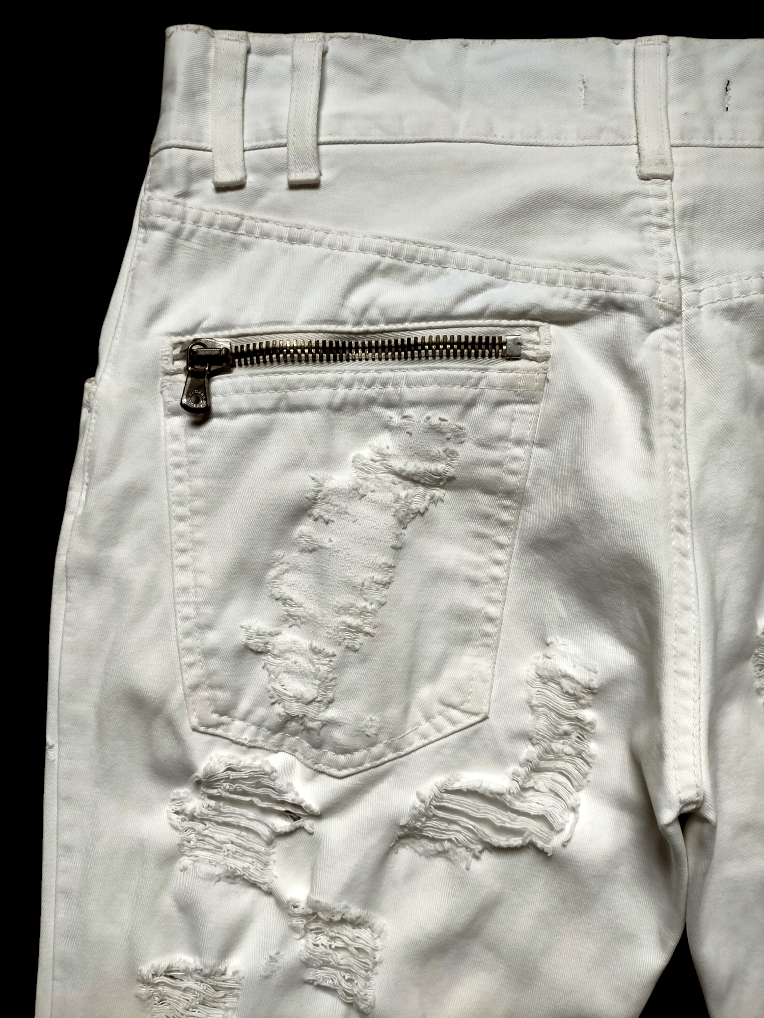 Dolce & Gabbana Dolce&Gabbana White Ripped Jeans 2005 Zipped Denim Size US 34 / EU 50 - 12 Thumbnail