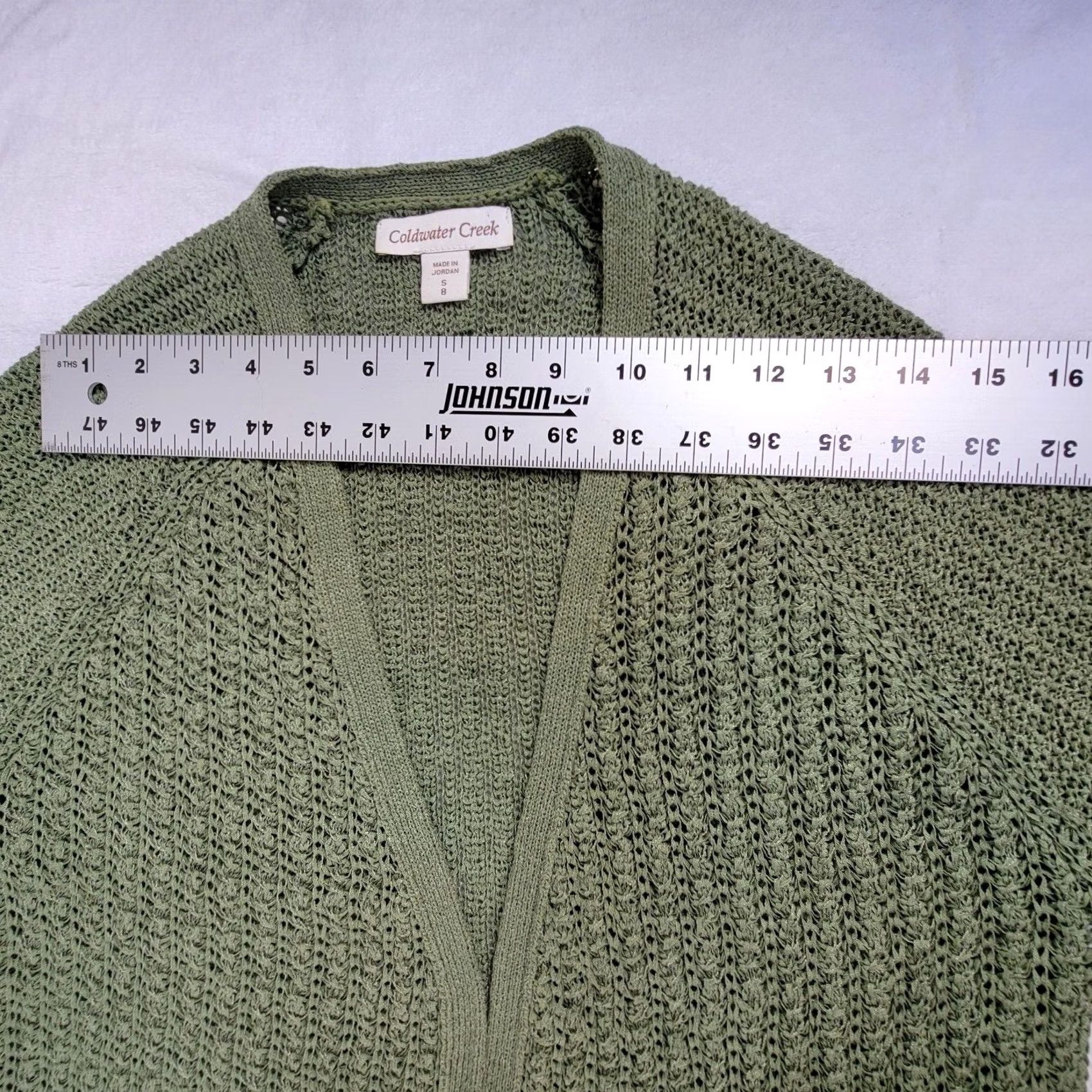 Coldwater Creek Coldwater Creek Women Open Front Cardigan Sweater Small Green Knit Textured Raglan Sleeve Long Sleeve Casual Vintage: No Size S / US 4 / IT 40 - 6 Thumbnail