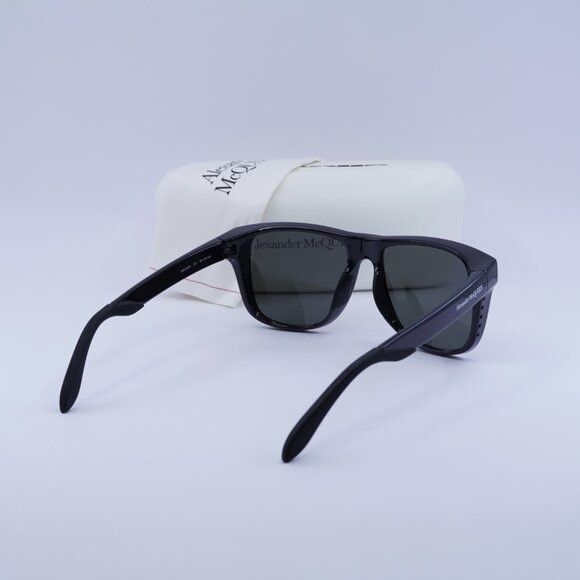 Alexander McQueen Alexander McQueen AM0292SA 001 Sunglasses Black Square Frame Size ONE SIZE - 10 Thumbnail