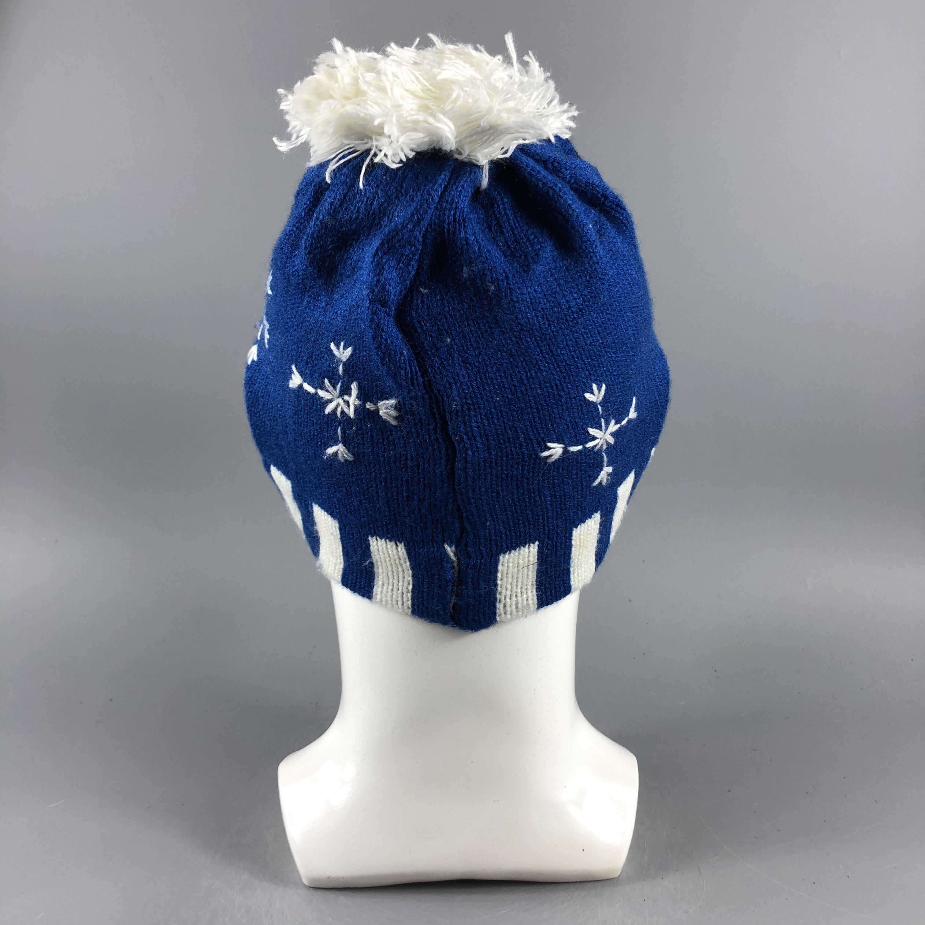 Vintage Christmas Bobble Beanie Snow Hat Snow Cap -D425 Size ONE SIZE - 3 Thumbnail