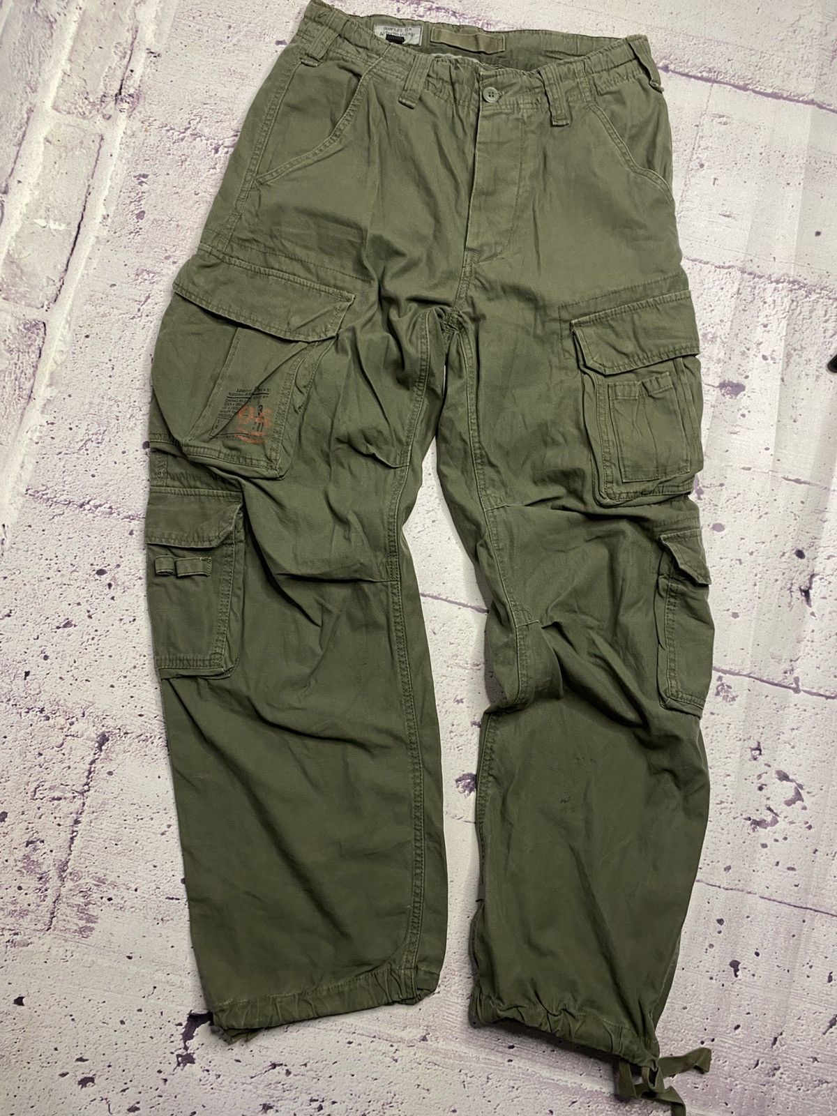Mens Vintage Surplus Tex Airborne Vintage Khaki Cargo Pants