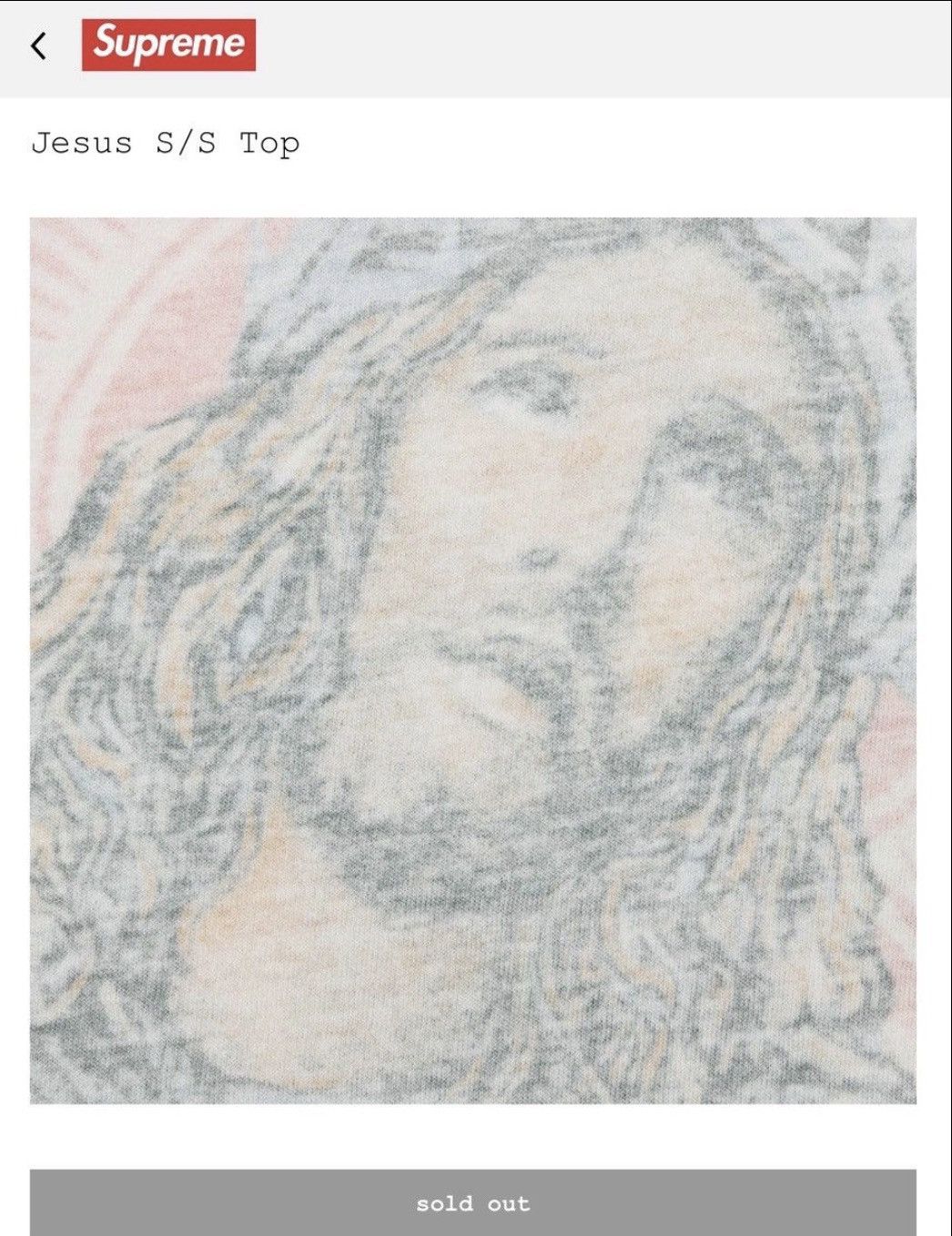 Supreme Supreme Jesus S/S Top Size US L / EU 52-54 / 3 - 5 Thumbnail