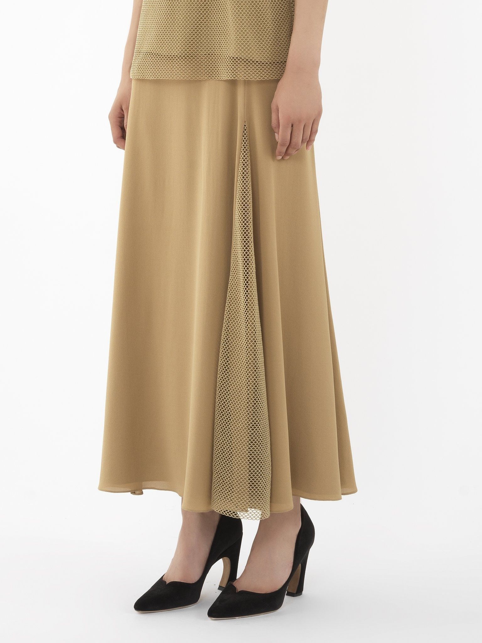 Chloe o1loc1c0325 CHC24 Midi Skirt in Brown Size 26" / US 2 / IT 38 - 3 Thumbnail
