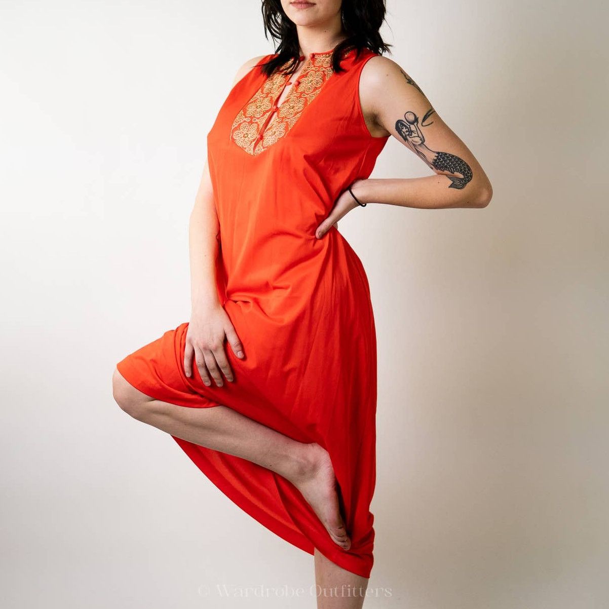 Vintage Vintage 1960's Embroidered Gossard Artemis Coral Dress Size M / US 6-8 / IT 42-44 - 4 Thumbnail