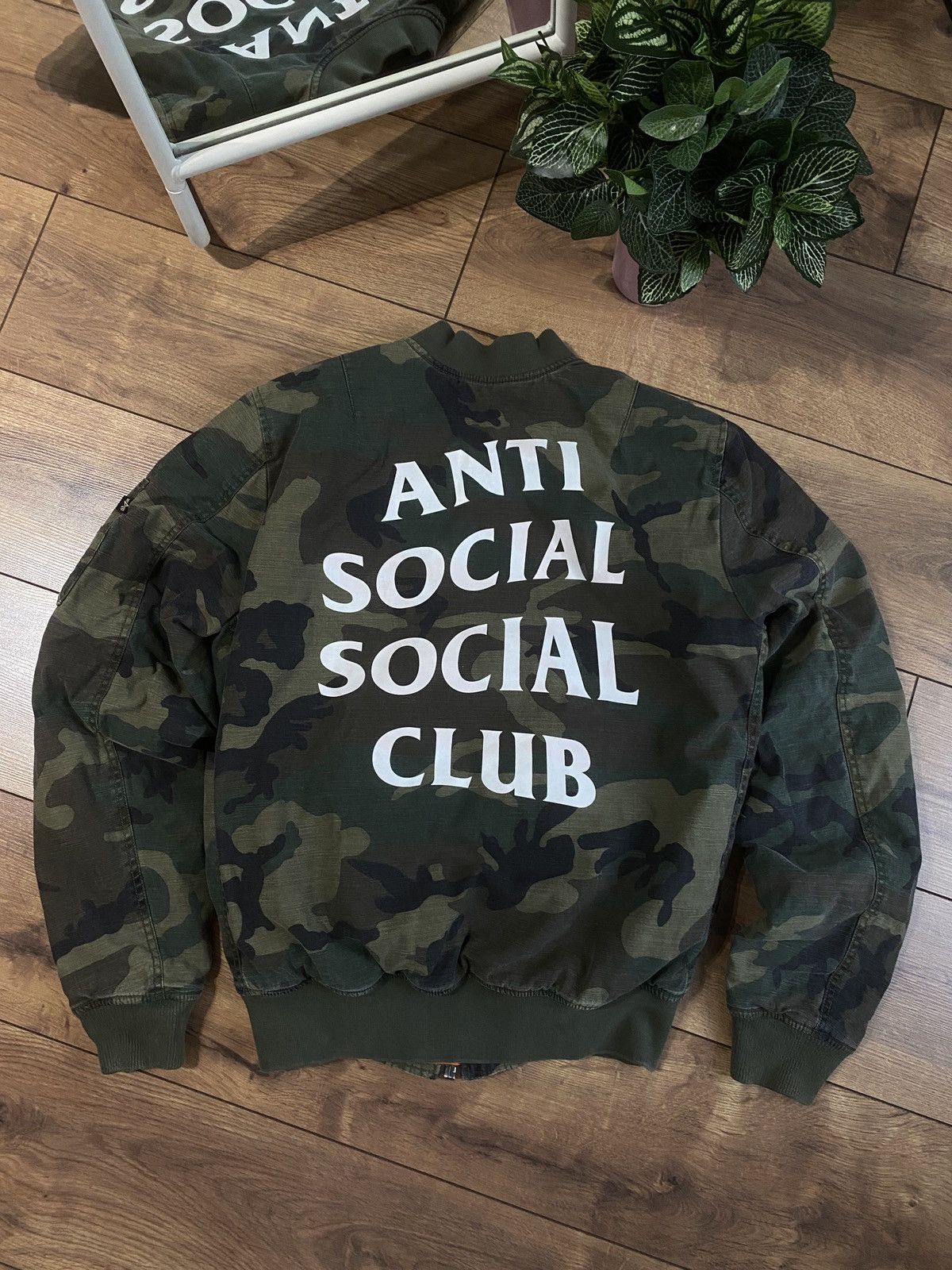 Anti Social Social Club Anti Social Social Club x Alpha Industries Camo MA 1 Bomber Grailed
