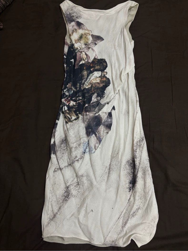 Helmut Lang HELMUT LANG Ink feather floral print irregular swing skirt Size M / US 6-8 / IT 42-44 - 1 Thumbnail