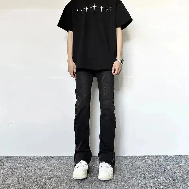 Japanese Brand High street retro vintage side zip flare jeans trousers Size US 32 / EU 48 - 2 Thumbnail