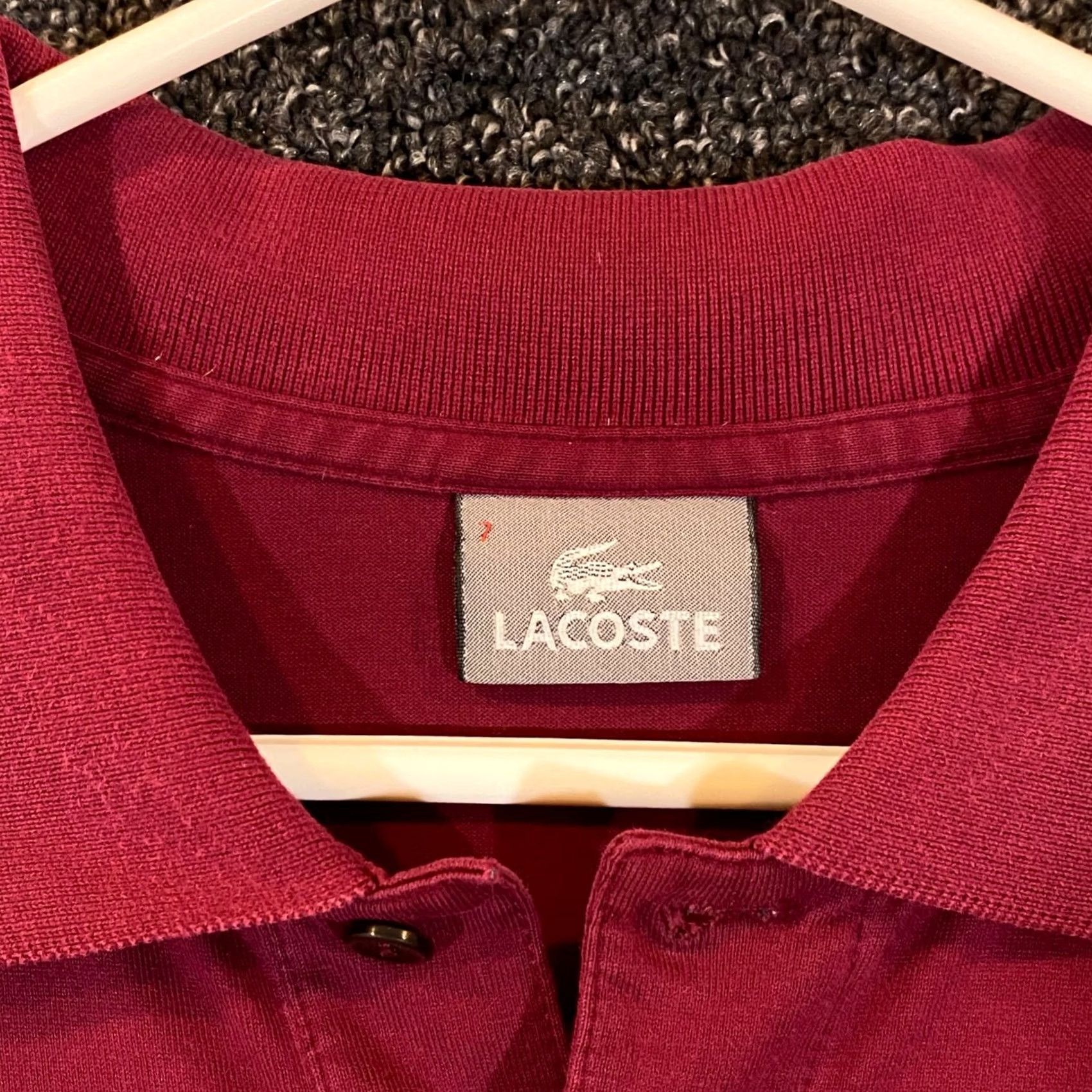 Lacoste VINTAGE Lacoste Polo Mens 7 Deep Red Golf Shirt S/S France Logo Casual Shirt Mens Slim fit? Size US M / EU 48-50 / 2 - 3 Thumbnail