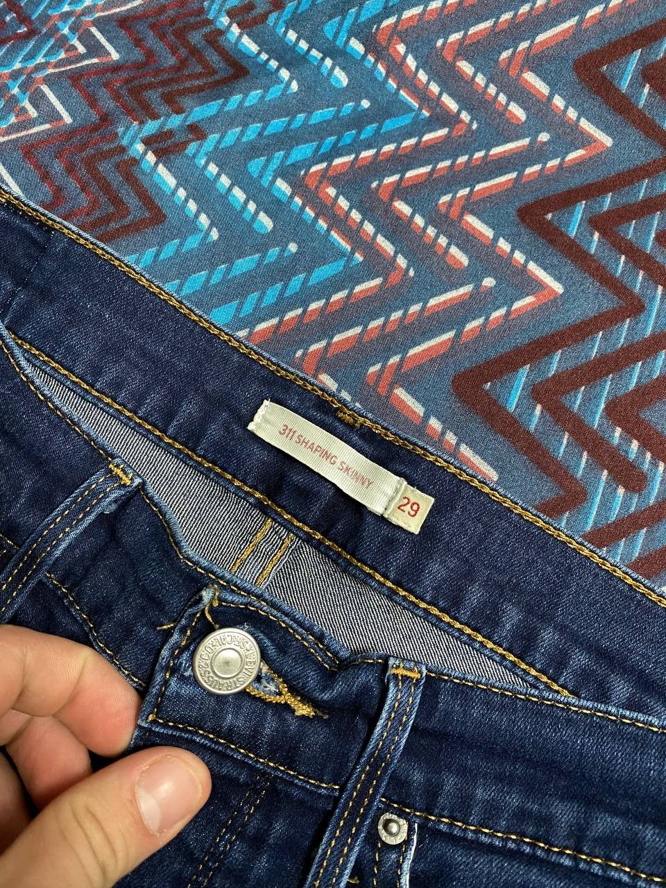 Levi's × Vintage Levis 311 Shaping Skinny Faded Distresed Size 29" - 2 Thumbnail