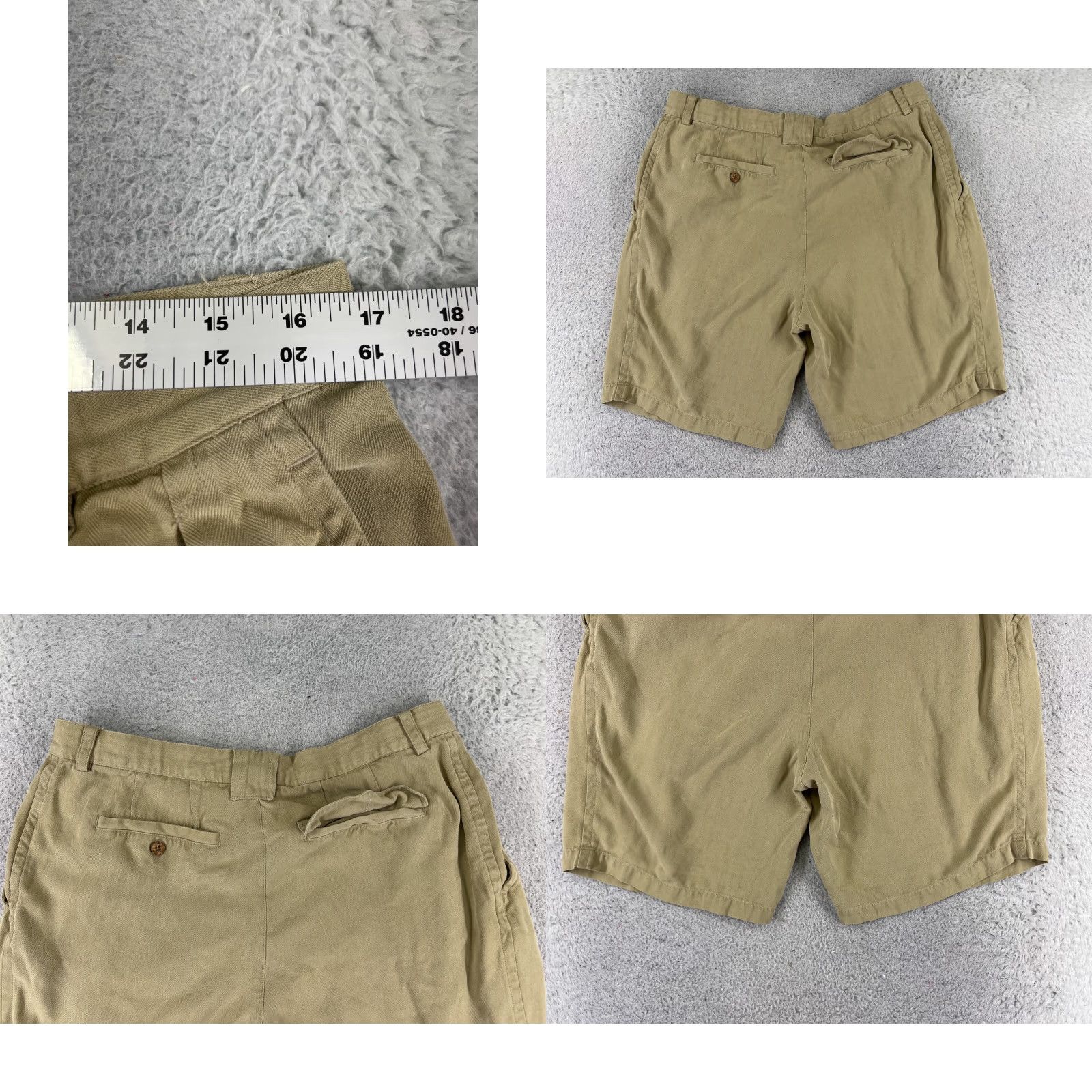 Tommy Bahama Tommy Bahama Shorts Men 38 Beige Pleated Bermuda Silk Blend Casual Cargo Pockets 9in Inseam Beach Aloha Mens Size US 38 / EU 54 - 9 Thumbnail