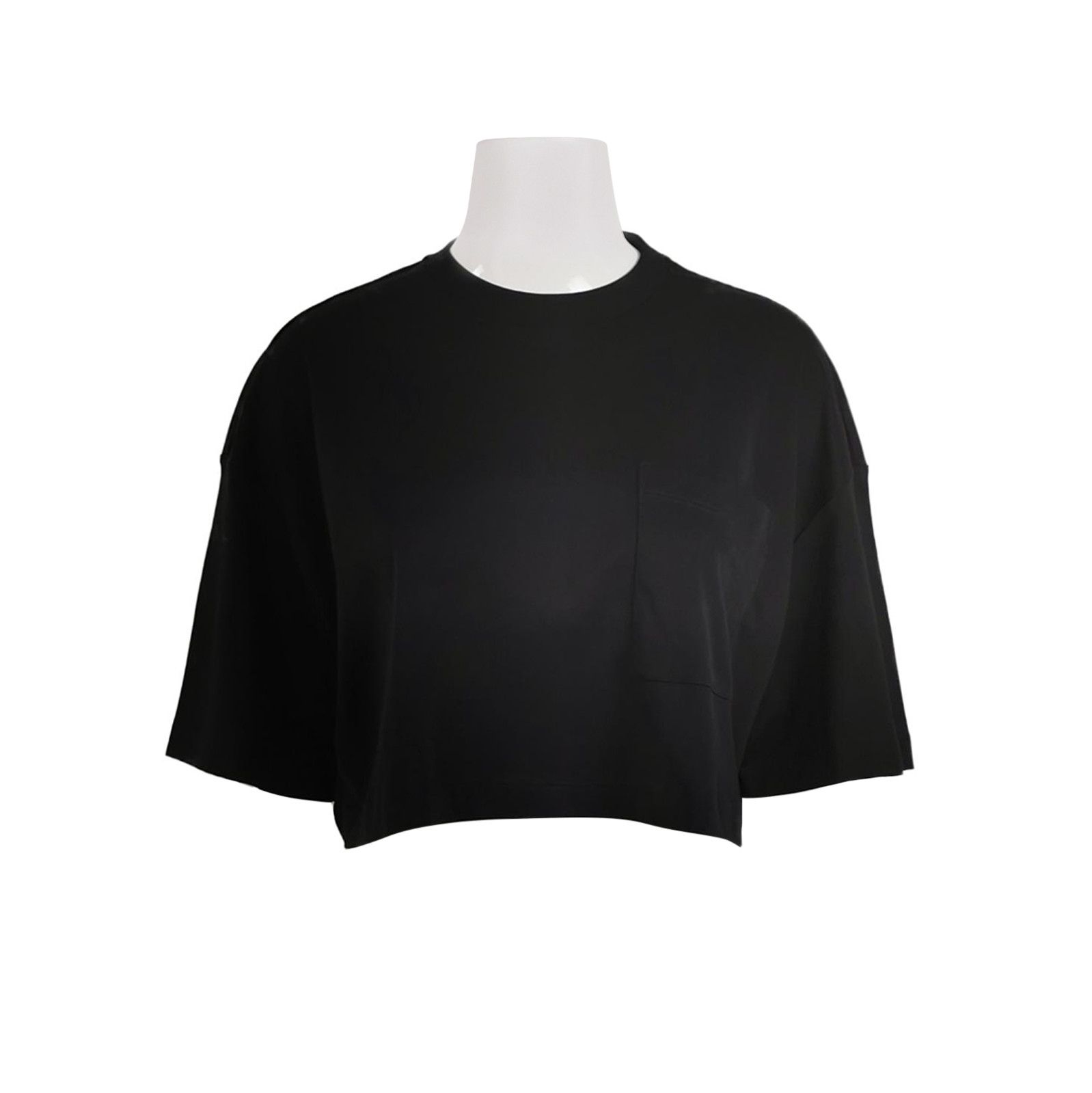 Prada Prada Black Cotton Cropped T-Shirt in XS 0089 Size XS / US 0-2 / IT 36-38 - 1 Thumbnail