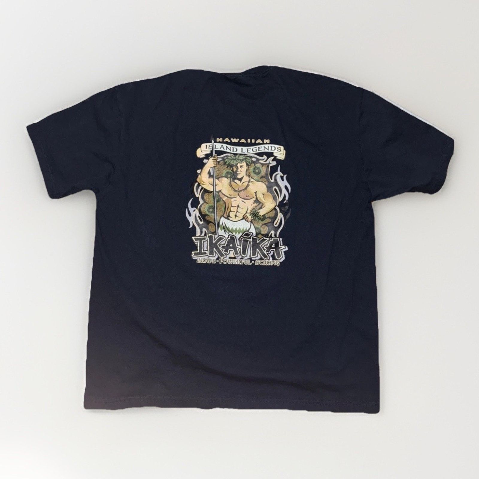 Band Tees × Vintage Hawaiian Island Legends Ikaika Warrior T-Shirt Blue XL 24x28 Size US XL / EU 56 / 4 - 1 Thumbnail