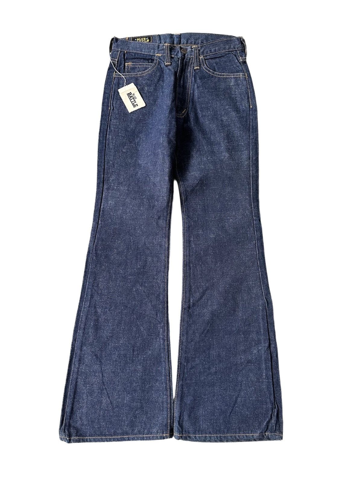 Japanese Brand Vintage Blue Battle Japanese Denim Flare Bell Bottom Jeans Size US 28 / EU 44 - 1 Thumbnail