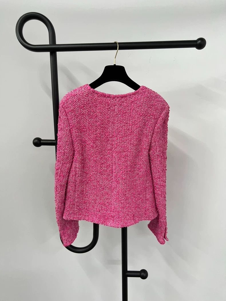 Chanel Chanel 21 early spring pink V-neck braided coat Size XS / US 0-2 / IT 36-38 - 2 Thumbnail