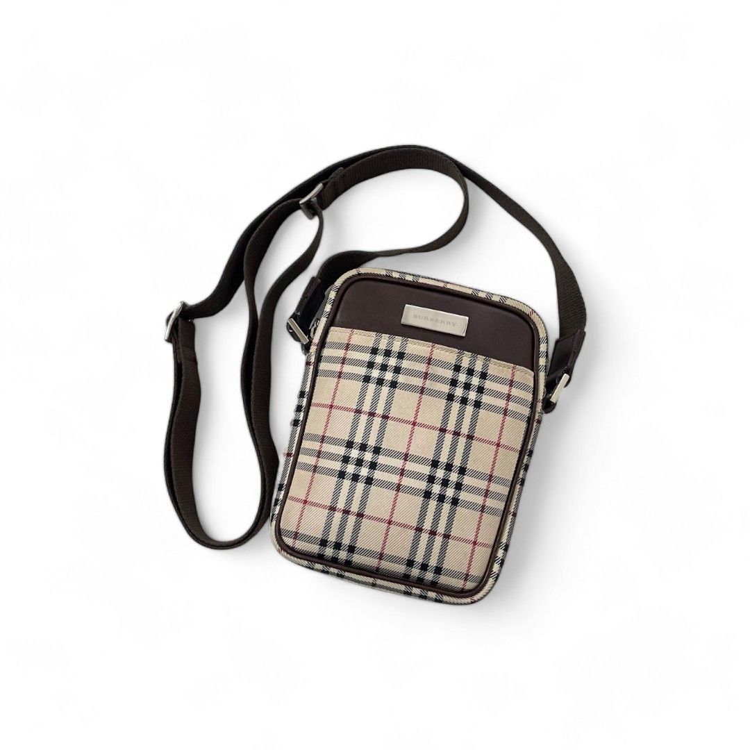 image of Burberry - Nova Check Shoulder Bag Vintage Brown Beige, Men's