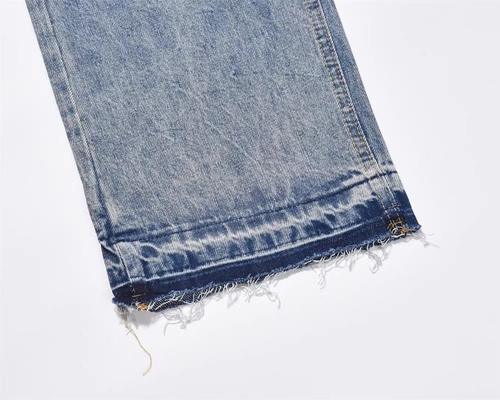 Japanese Brand × Jean Men's straight American loose washed raw edge jeans Size US 34 / EU 50 - 4 Thumbnail