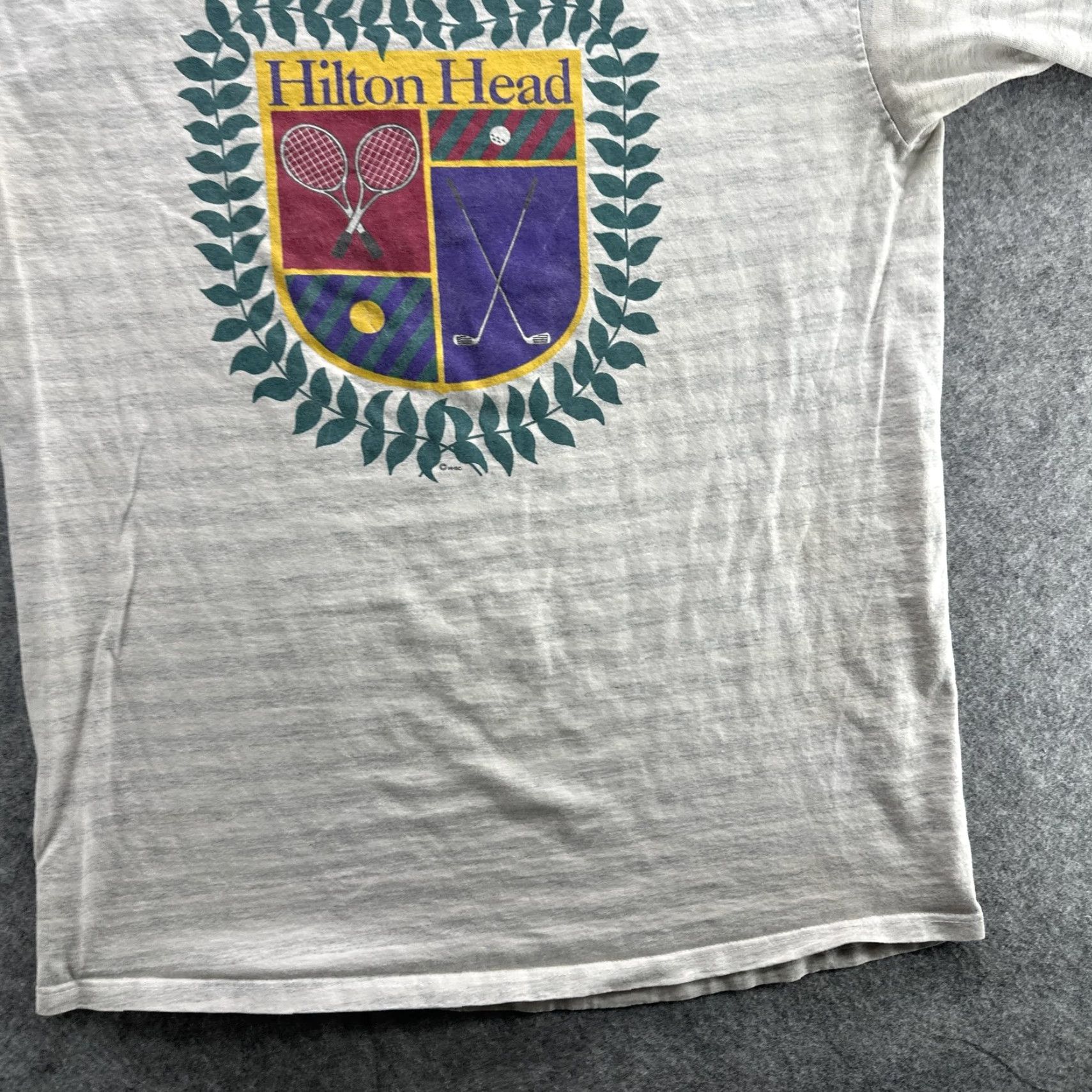 Other VINTAGE Wellington Hilton Head Shirt Mens Large Gray Crest Graphic Tee 90s Sports Travel Souvenir Mens L Gray Size US L / EU 52-54 / 3 - 5 Thumbnail