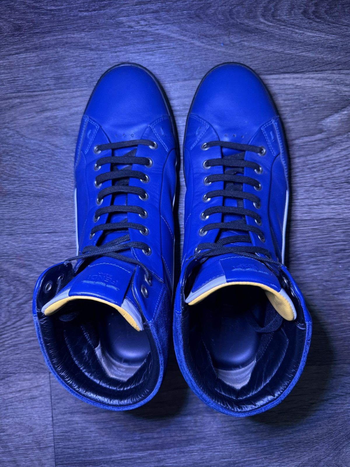 Fendi Fendi High-Top Sneakers - Blue Leather & Suede - Size 12 Size US 12 / EU 45 - 4 Thumbnail