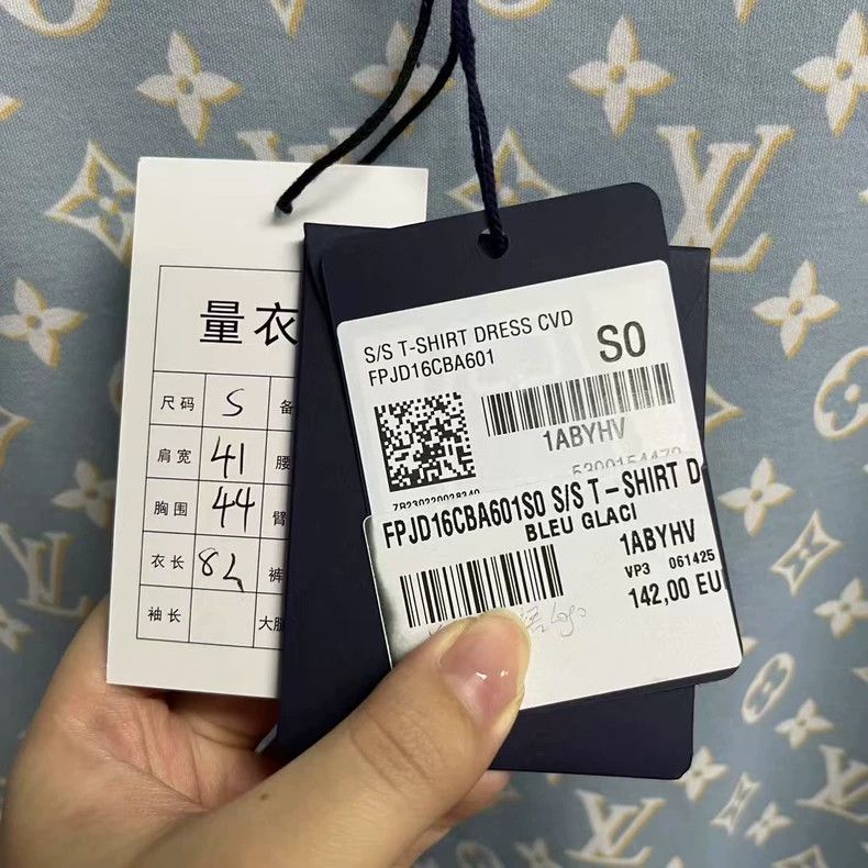 Louis Vuitton louis vuitton Blue Round Neck Full Print Mid-Waist Slim Mi Size S / US 4 / IT 40 - 5 Thumbnail