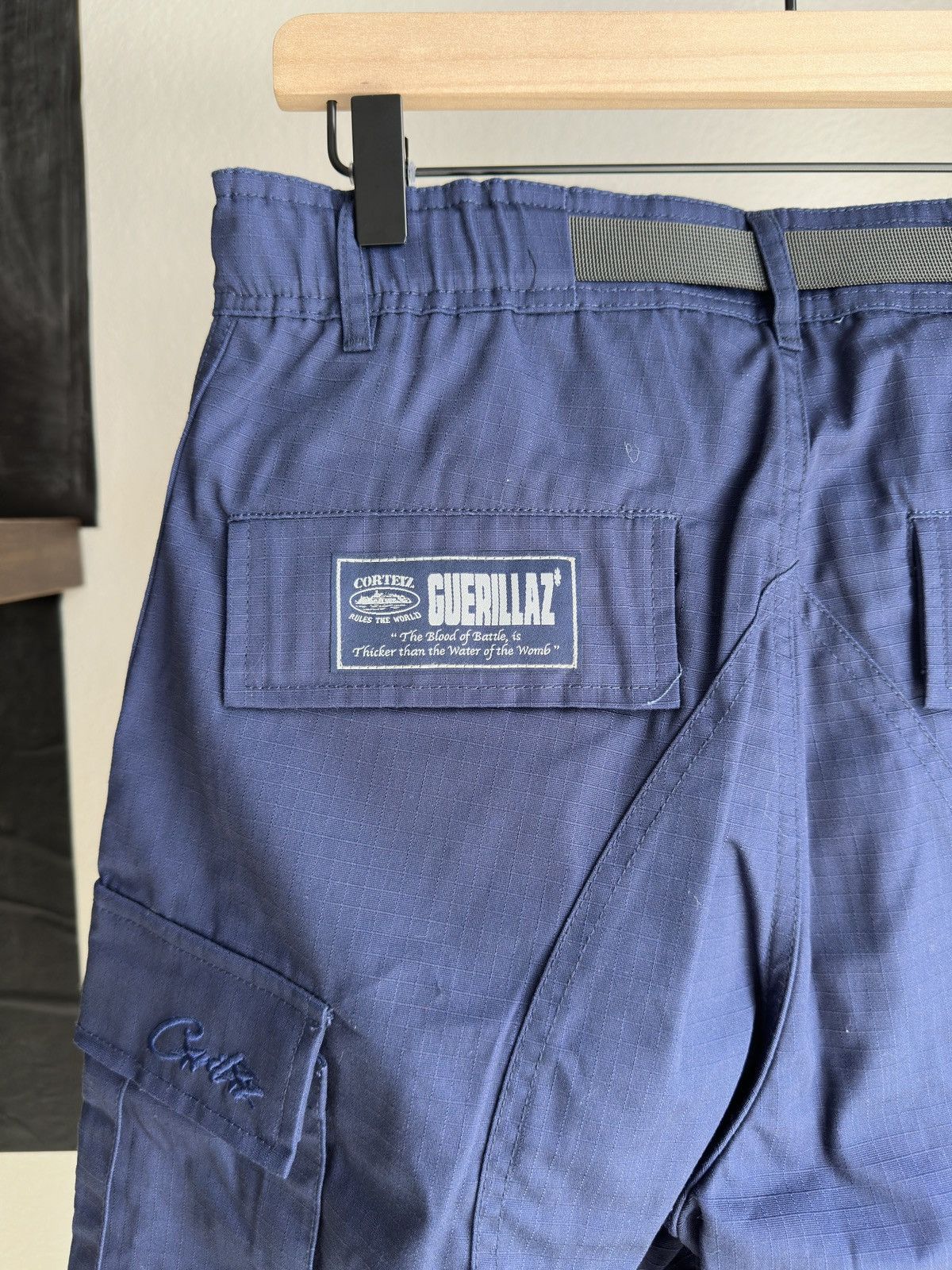 Corteiz Alcatraz Logo Guerillaz Cargo Pants Navy Size US 32 / EU 48 - 6 Thumbnail
