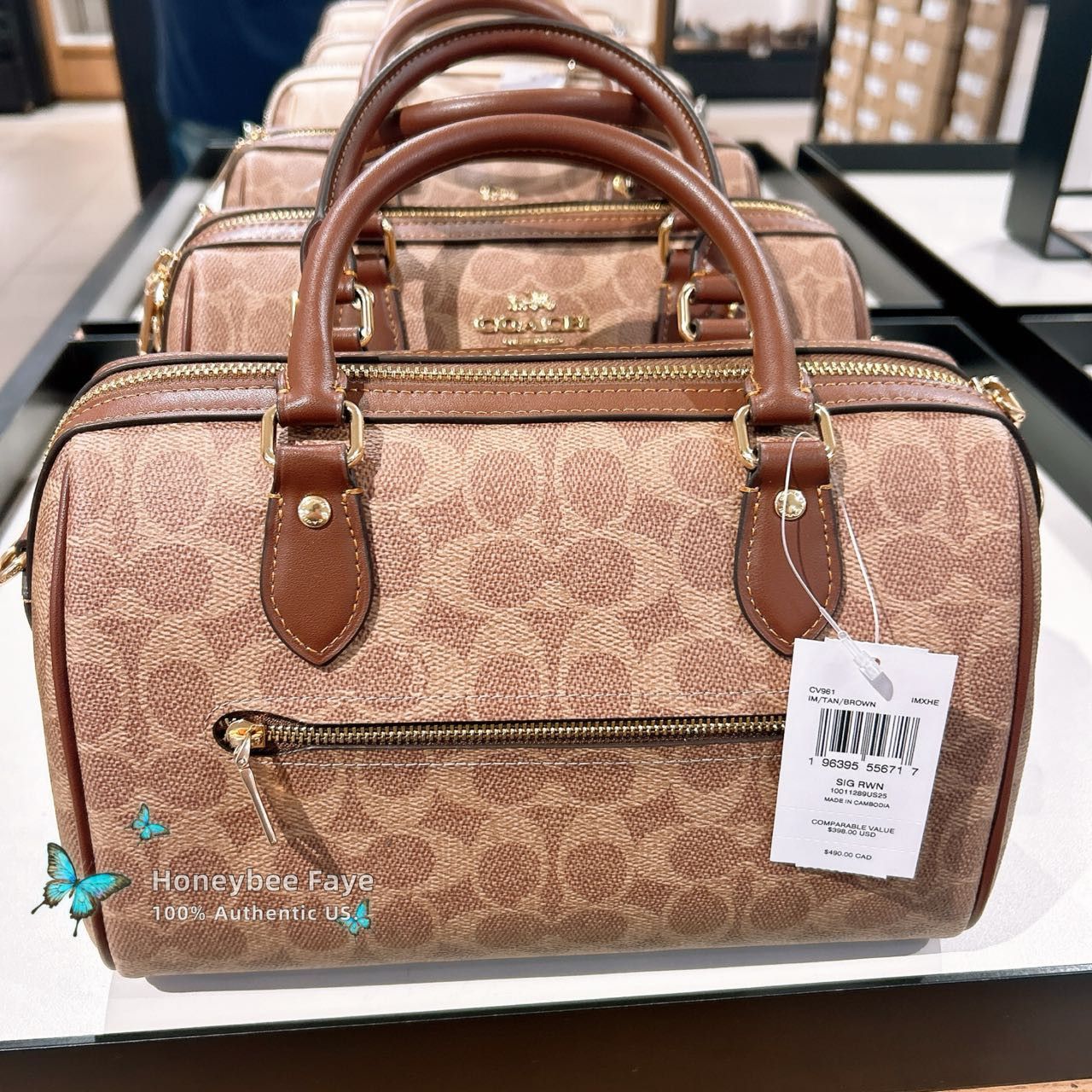 Coach Rowan Satchel Bag In Signature Canvas CV961 Size ONE SIZE - 4 Thumbnail