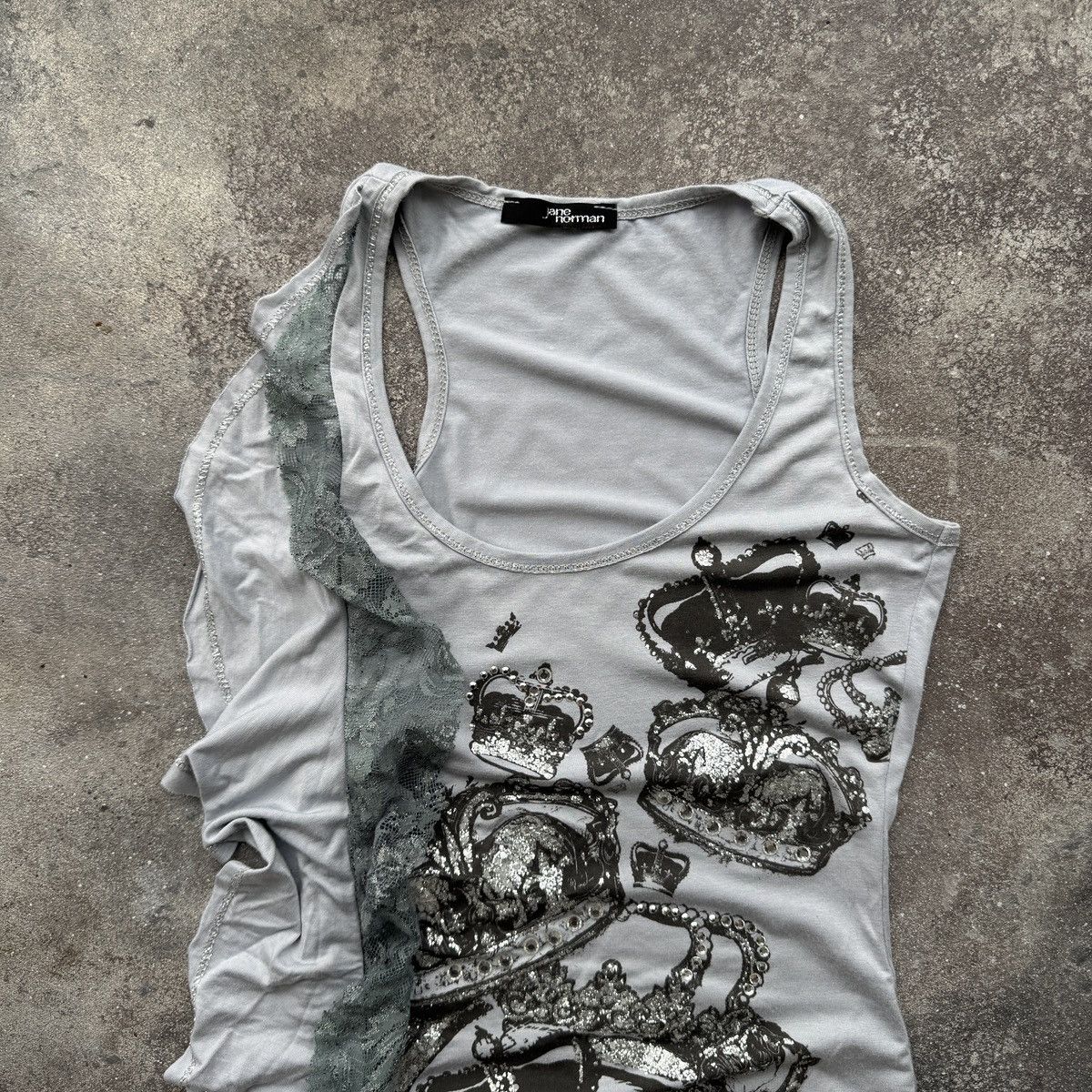 Hysteric Glamour 2000’s Jane Norman Y2K Glam Asymmetric Lace Tank Top Size S / US 4 / IT 40 - 2 Thumbnail