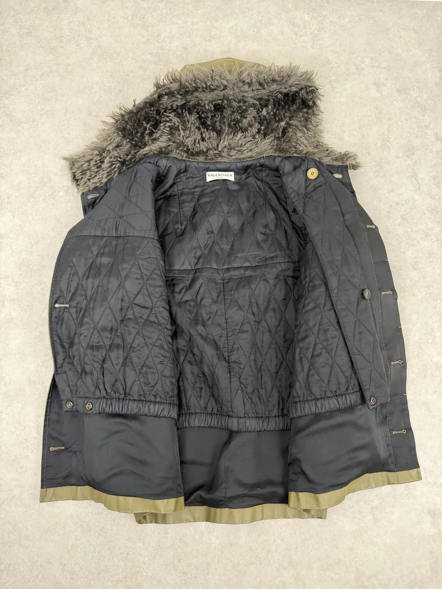 Balenciaga 2010s Balenciaga Green Fur Hooded Parka Jacket Size US M / EU 48-50 / 2 - 5 Thumbnail