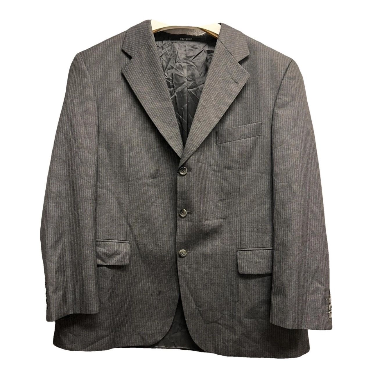 Yves Saint Laurent Yves Saint Laurent wool grey blazer monogram inside size XL Size 44R - 1 Thumbnail