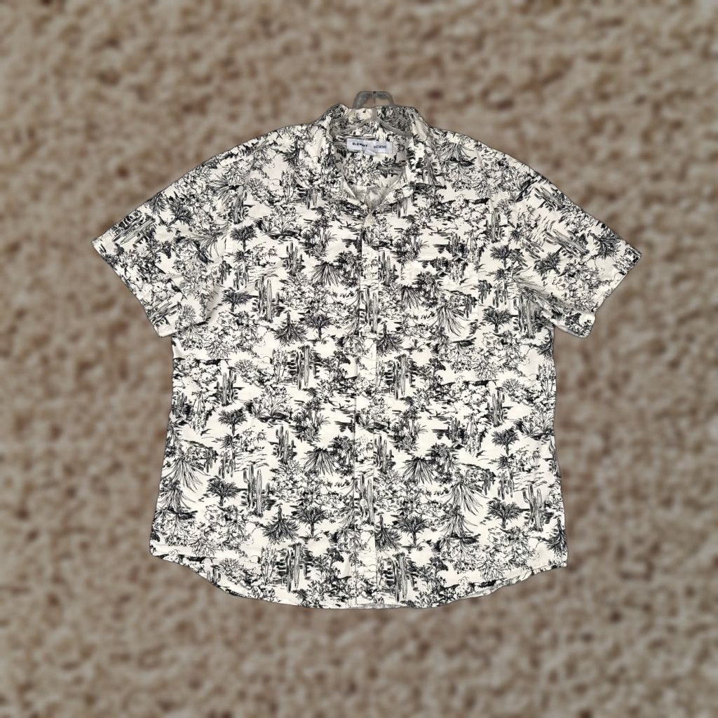 Old Navy Old Navy Shirt Men's XL White Palm Desert Button Cotton Blend Hawaiian Size US XL / EU 56 / 4 - 1 Thumbnail